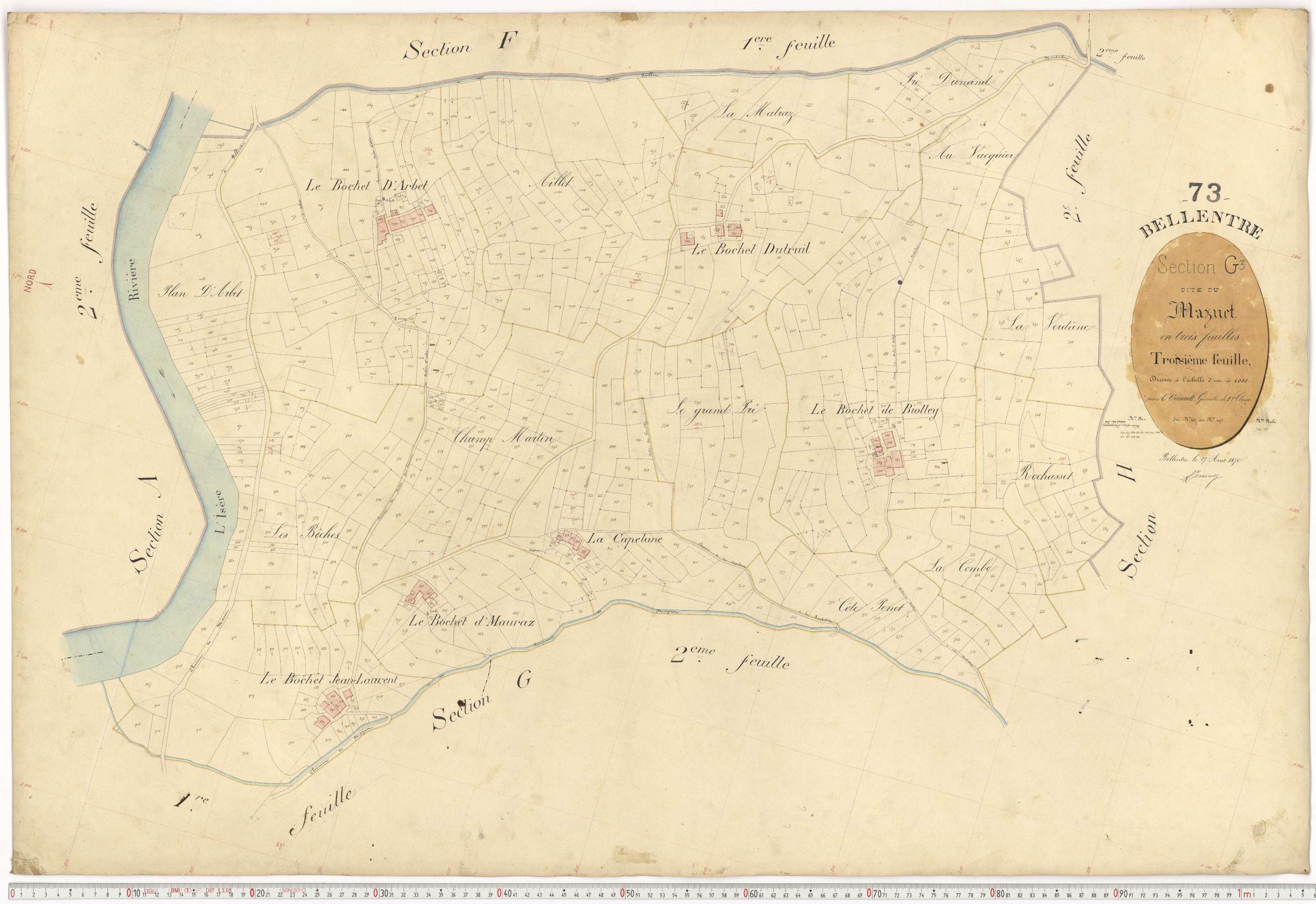 Bellentre - Plans cadastraux du premier cadastre français.