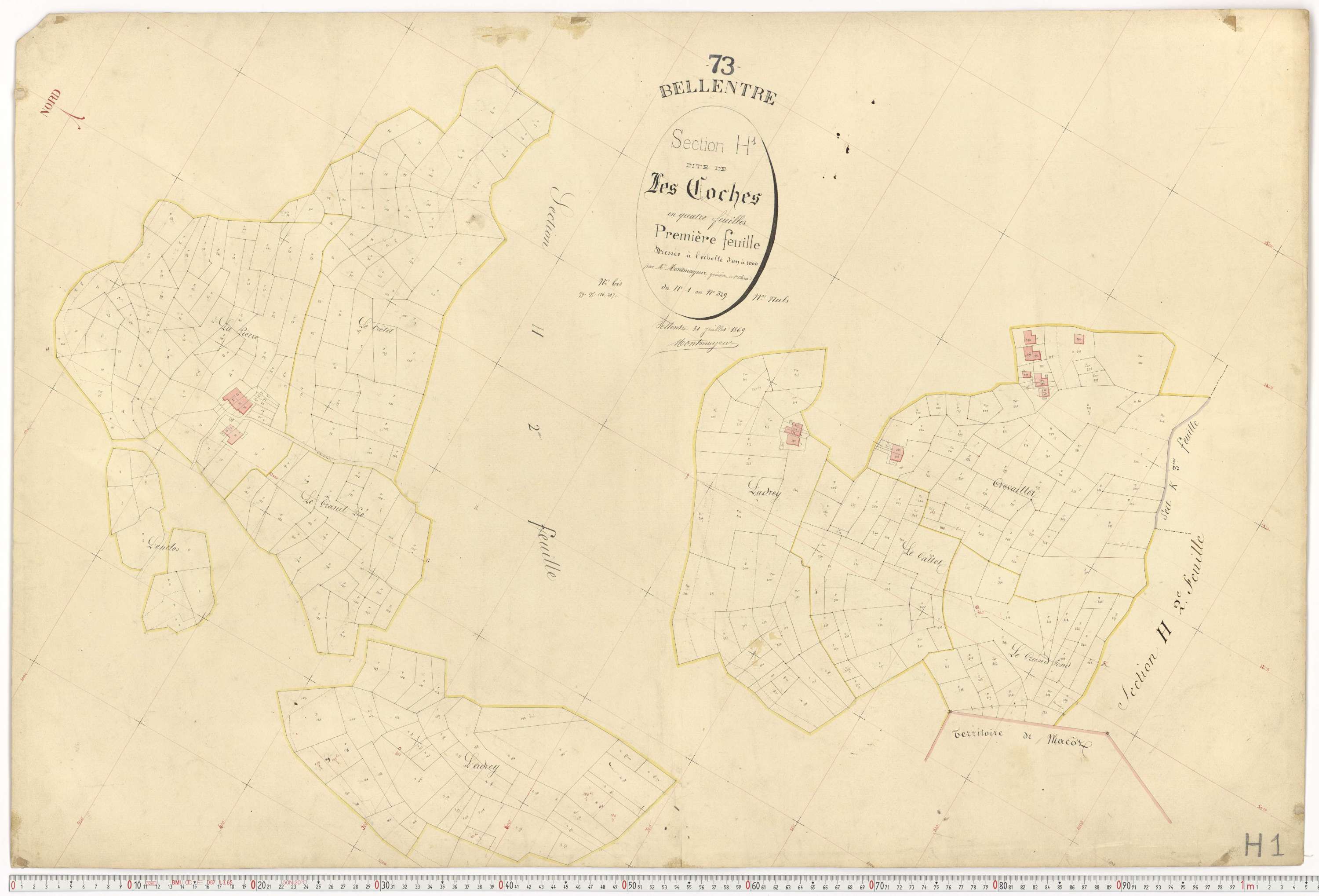 Bellentre - Plans cadastraux du premier cadastre français.