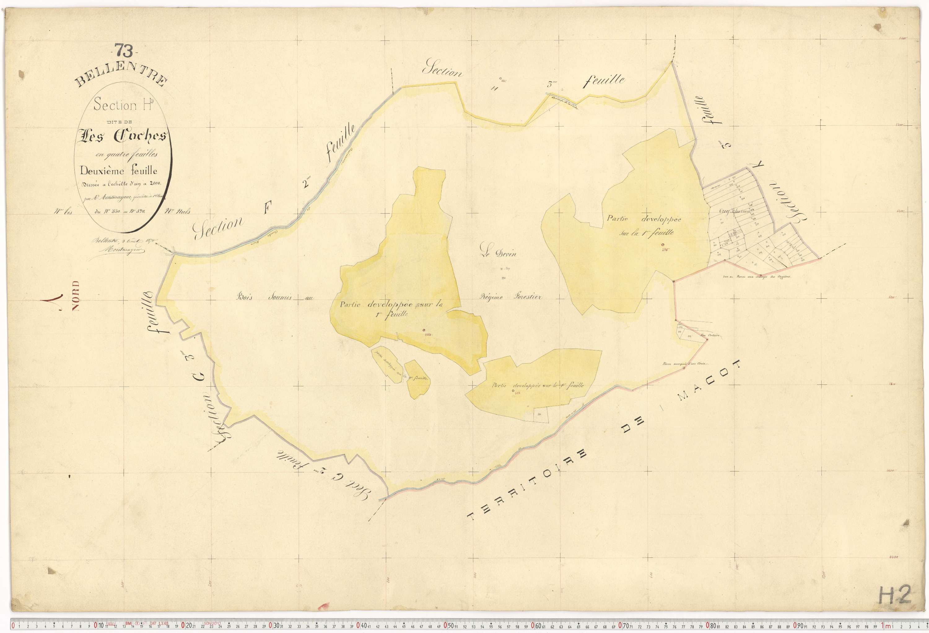 Bellentre - Plans cadastraux du premier cadastre français.