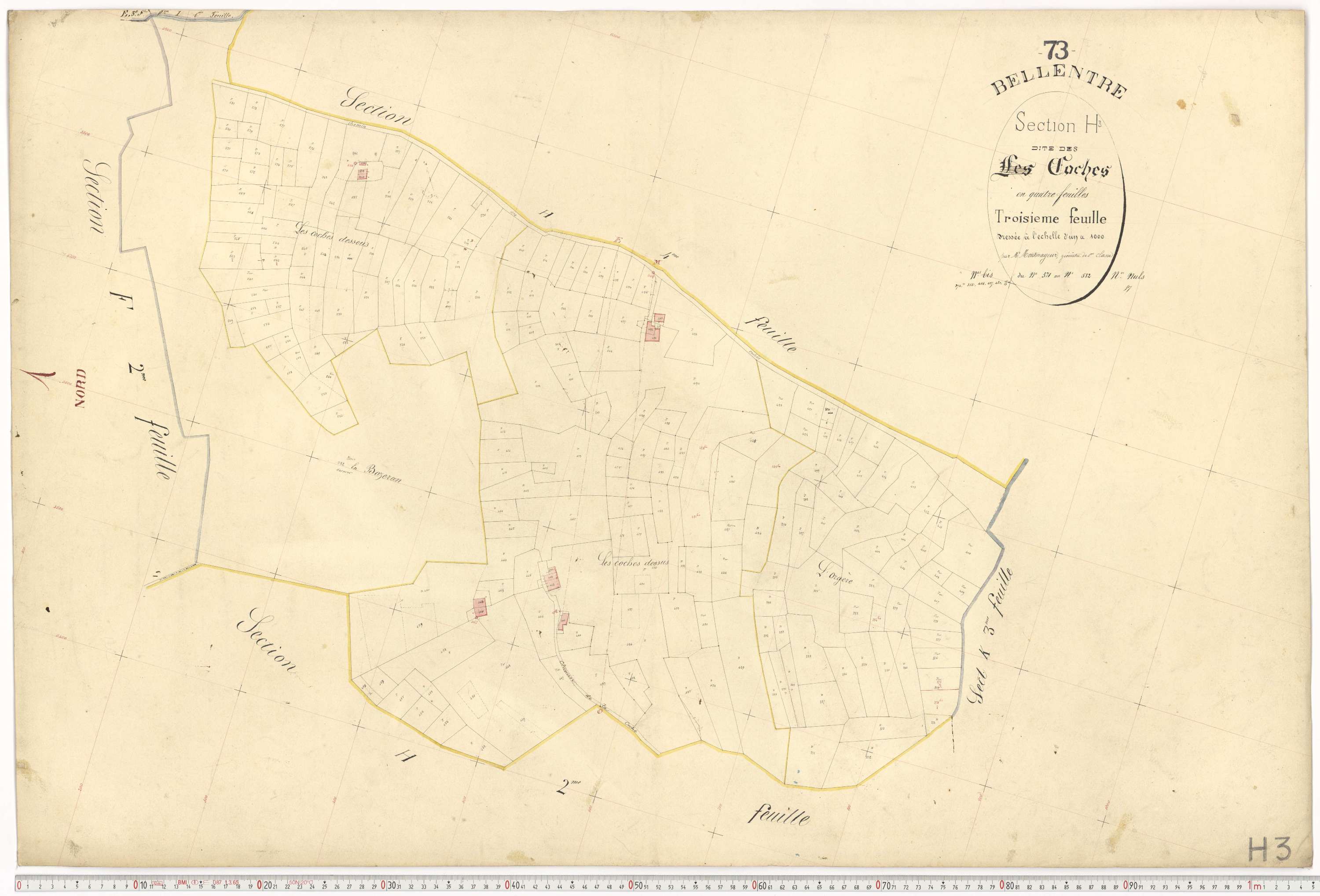 Bellentre - Plans cadastraux du premier cadastre français.