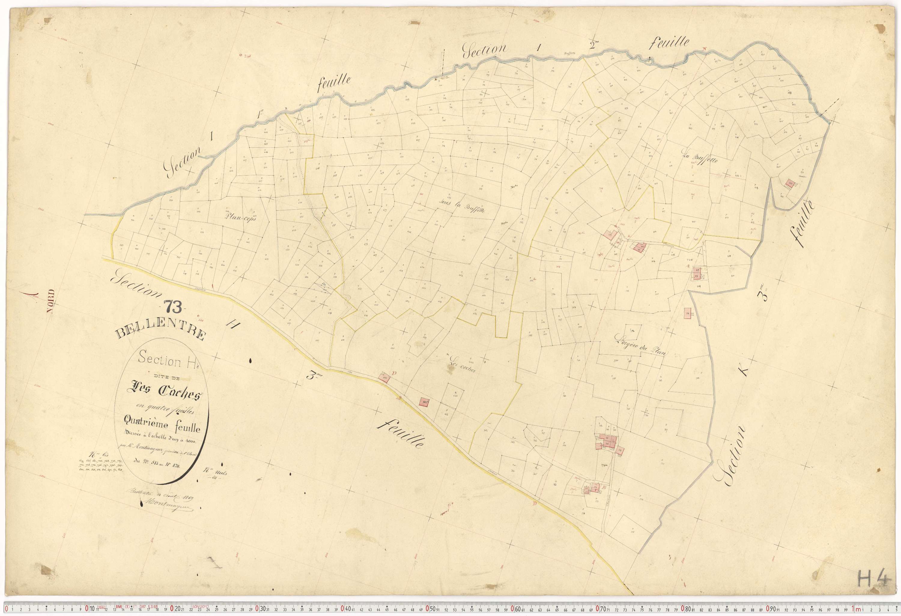 Bellentre - Plans cadastraux du premier cadastre français.
