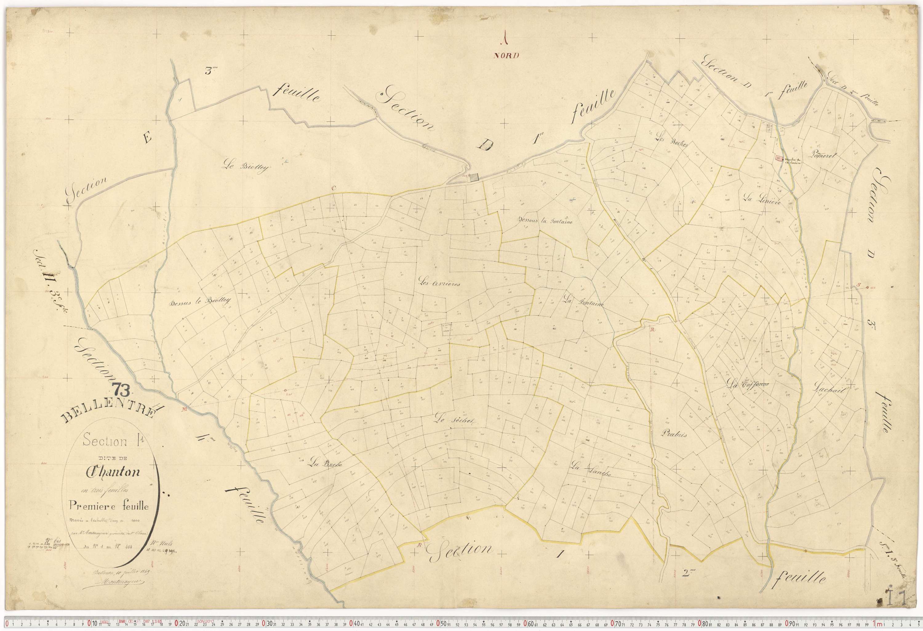 Bellentre - Plans cadastraux du premier cadastre français.