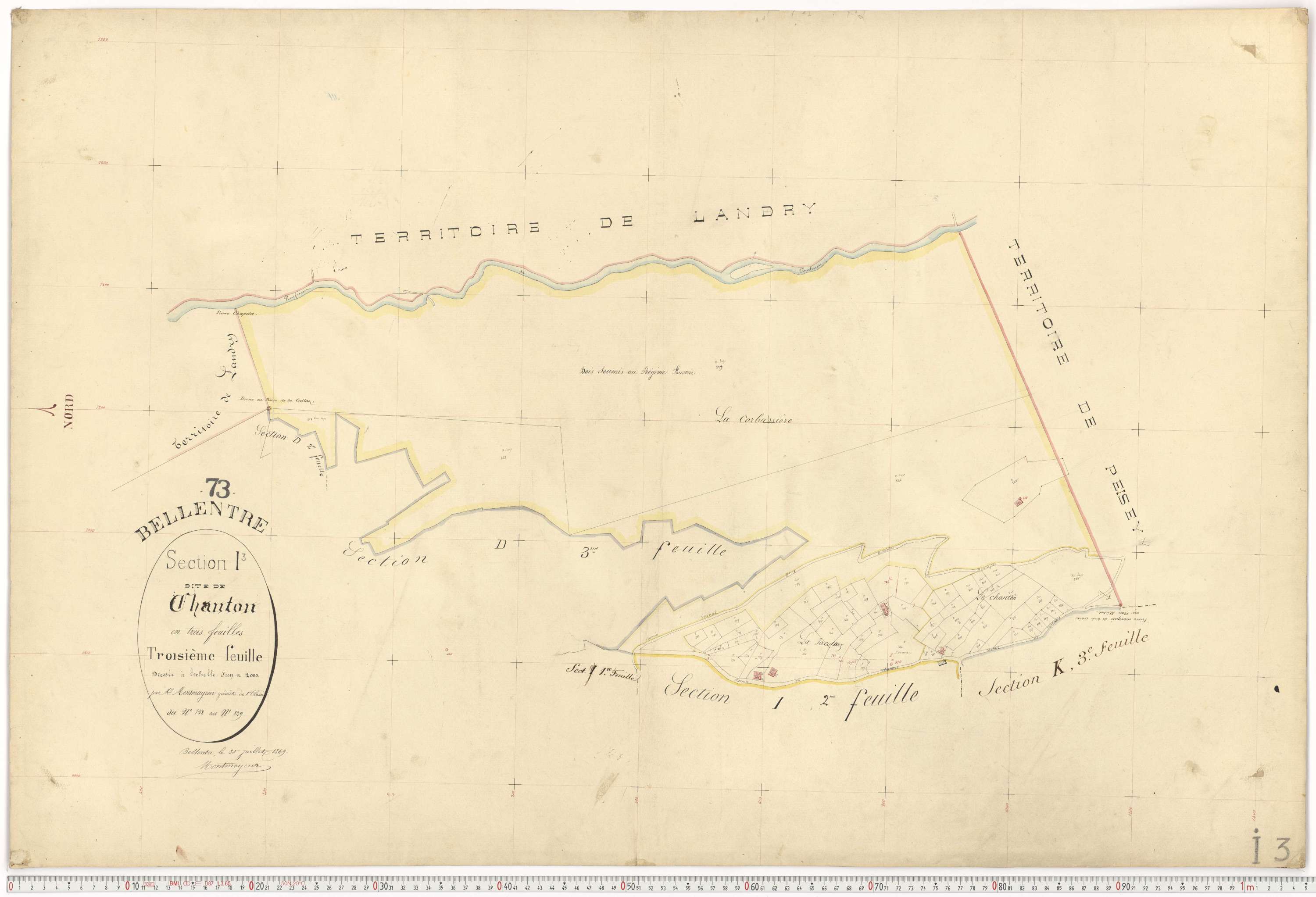 Bellentre - Plans cadastraux du premier cadastre français.