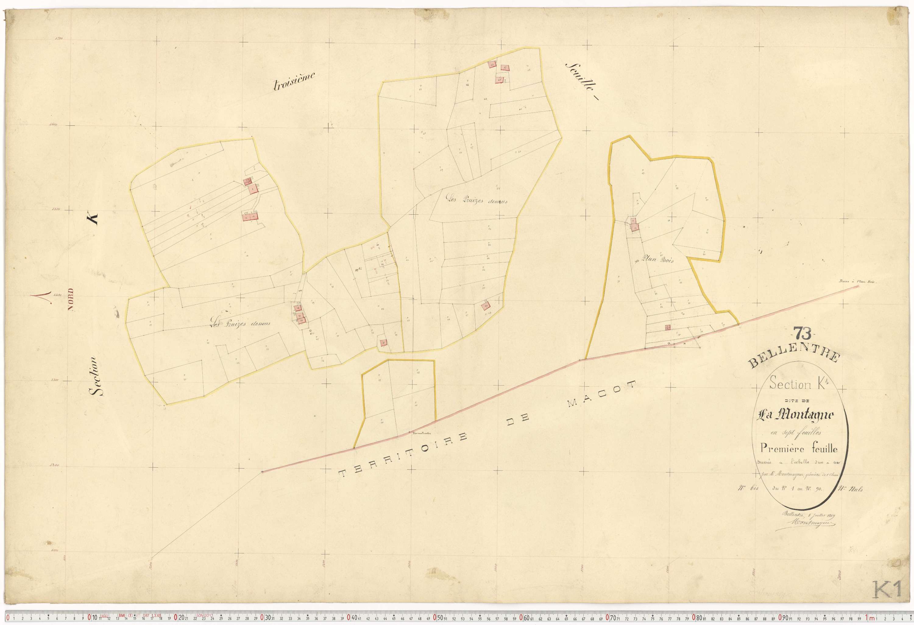 Bellentre - Plans cadastraux du premier cadastre français.