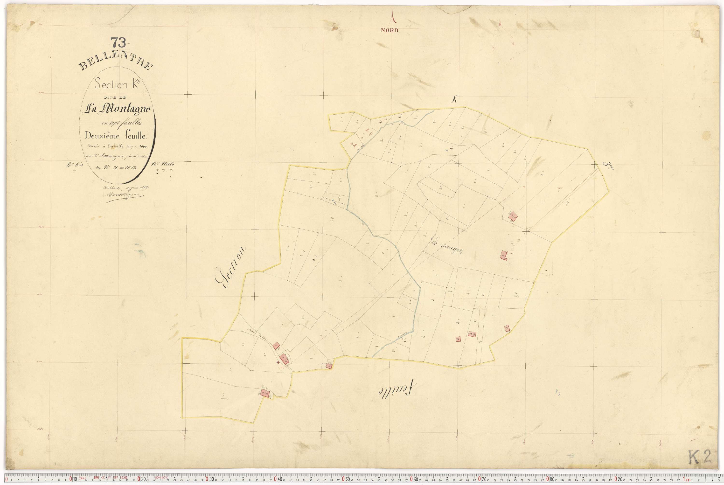 Bellentre - Plans cadastraux du premier cadastre français.