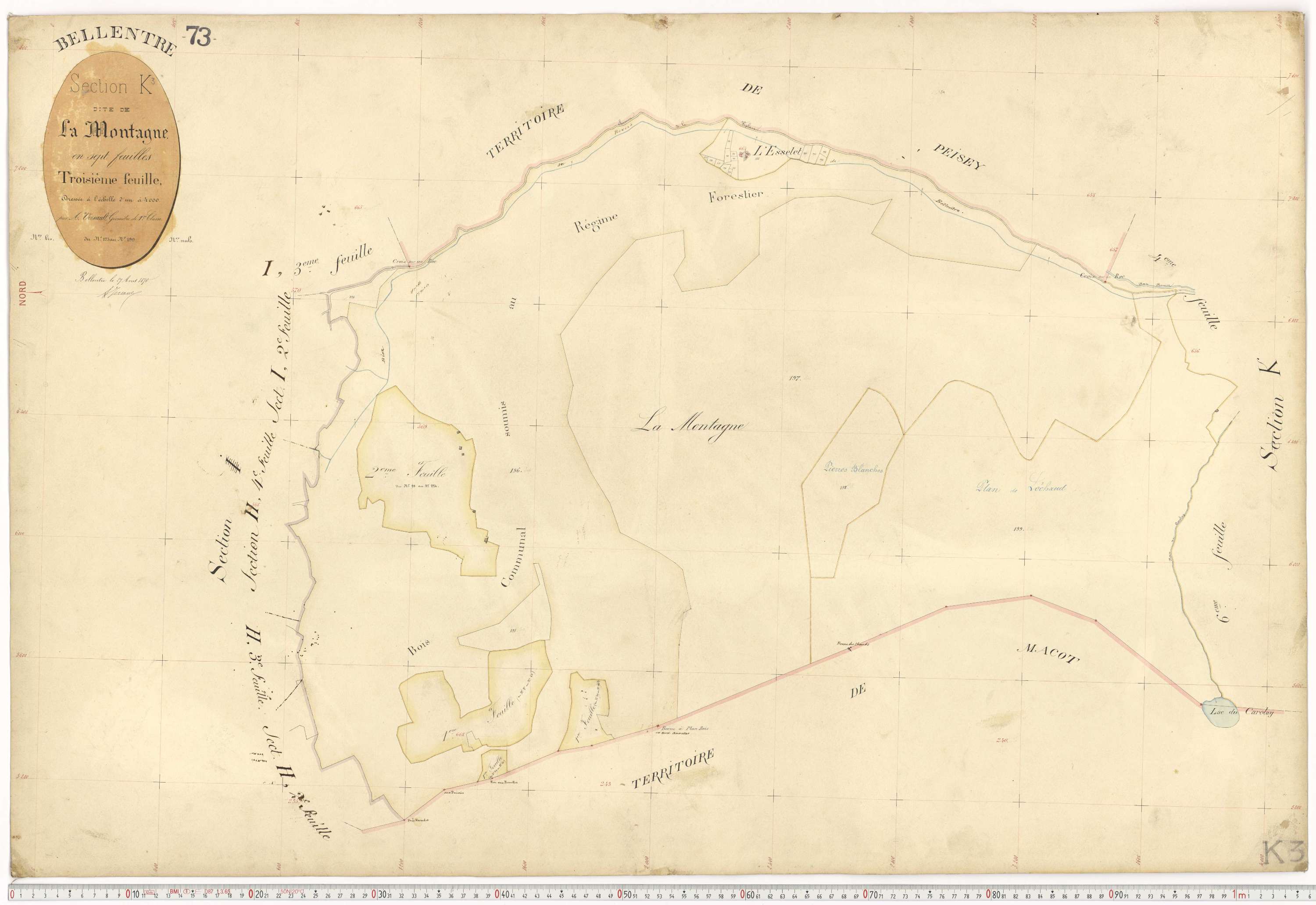 Bellentre - Plans cadastraux du premier cadastre français.