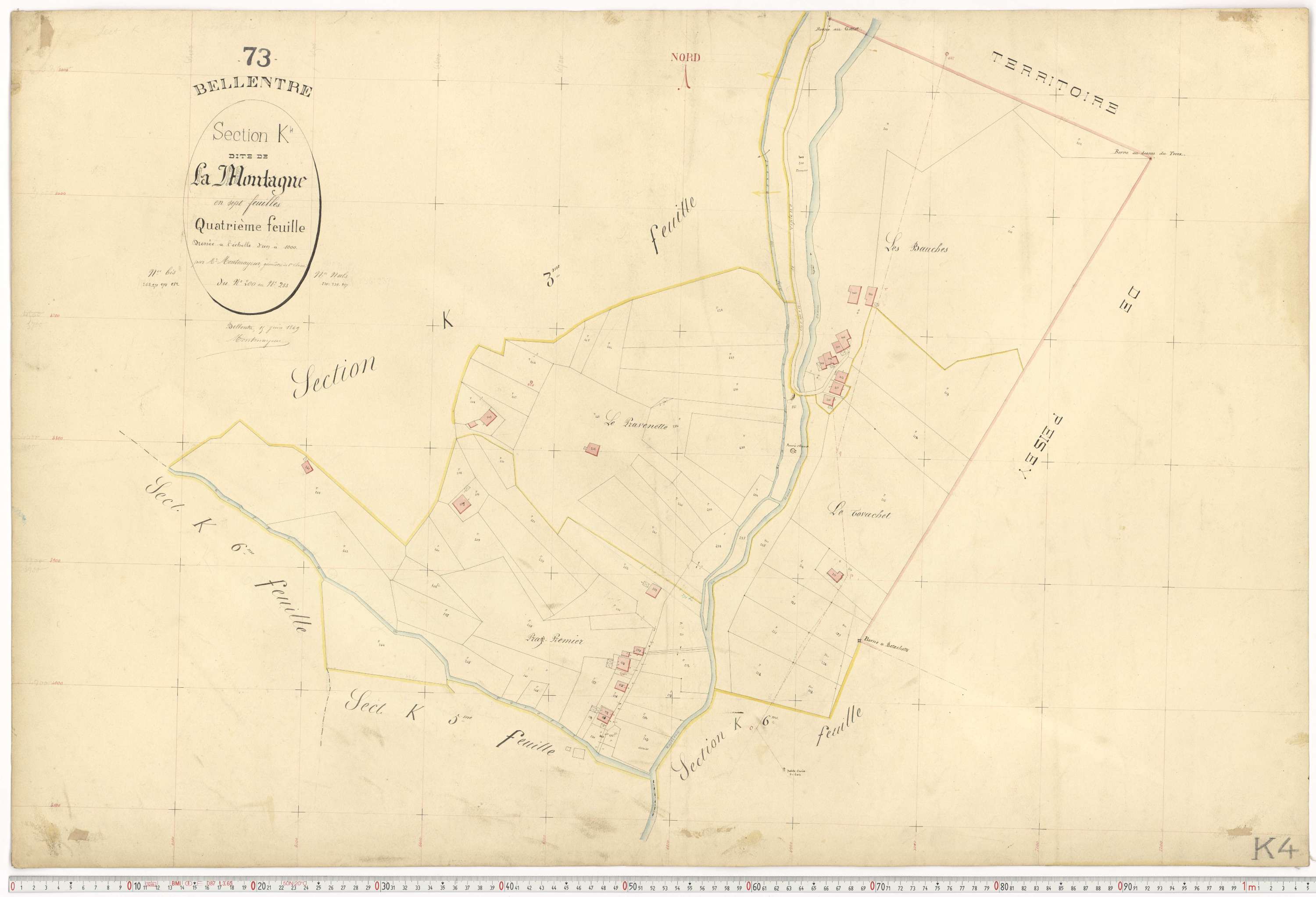 Bellentre - Plans cadastraux du premier cadastre français.