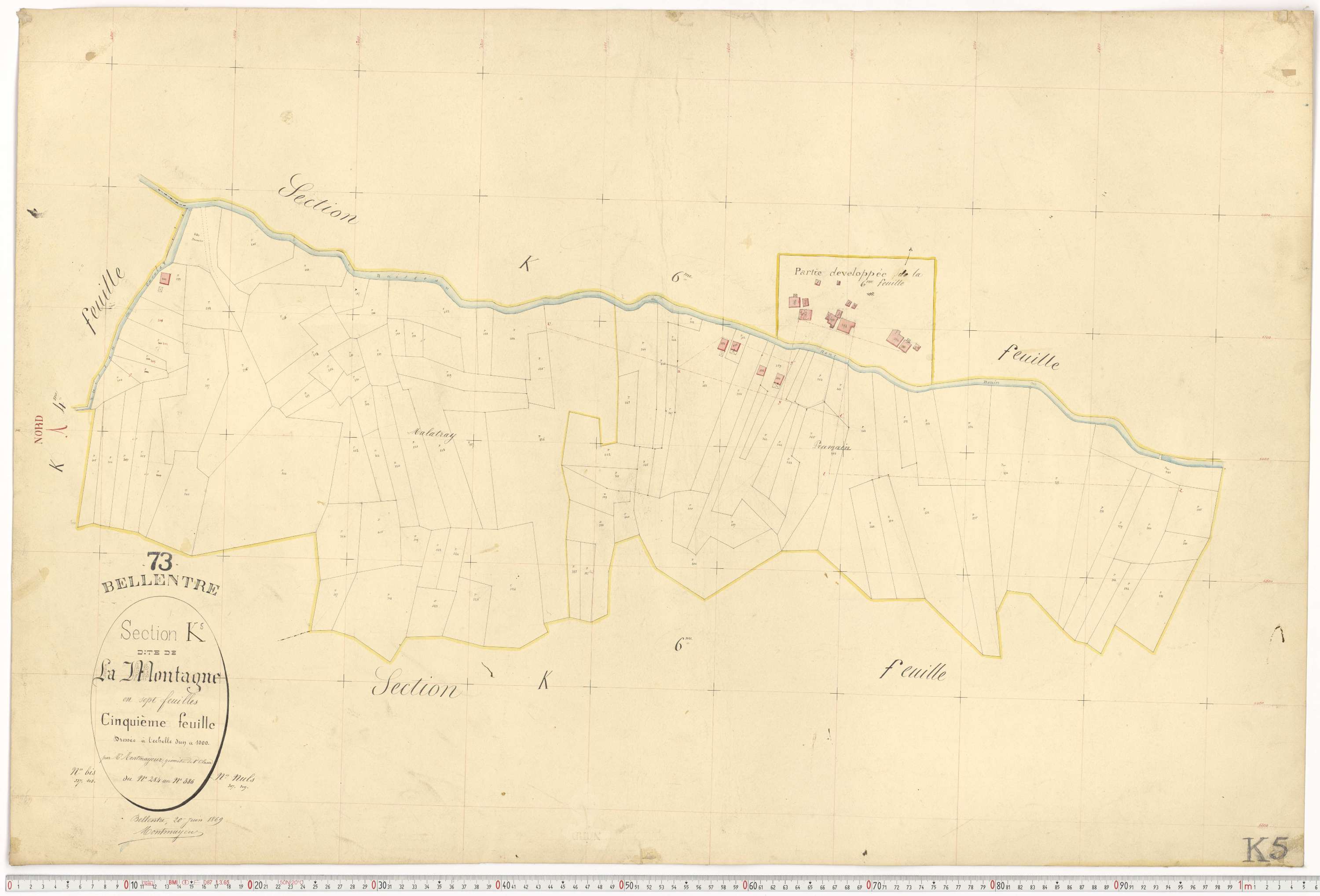 Bellentre - Plans cadastraux du premier cadastre français.