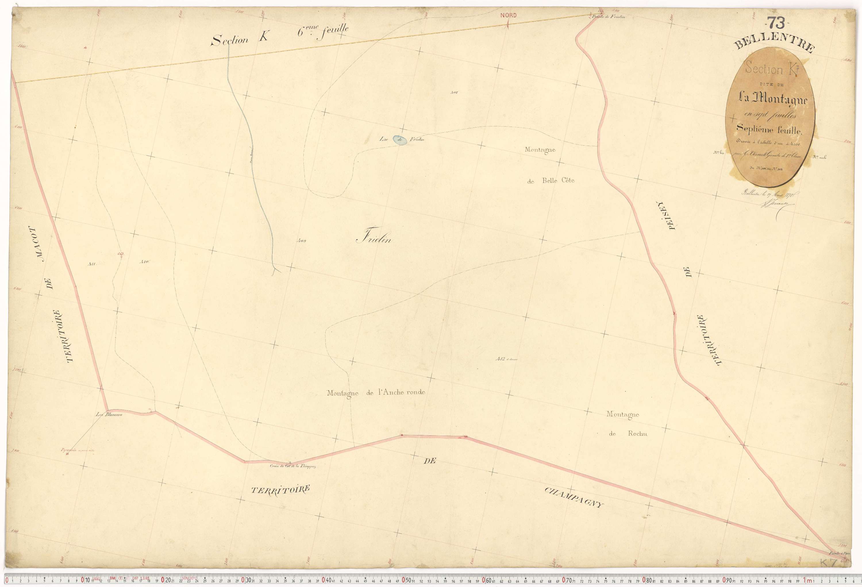 Bellentre - Plans cadastraux du premier cadastre français.