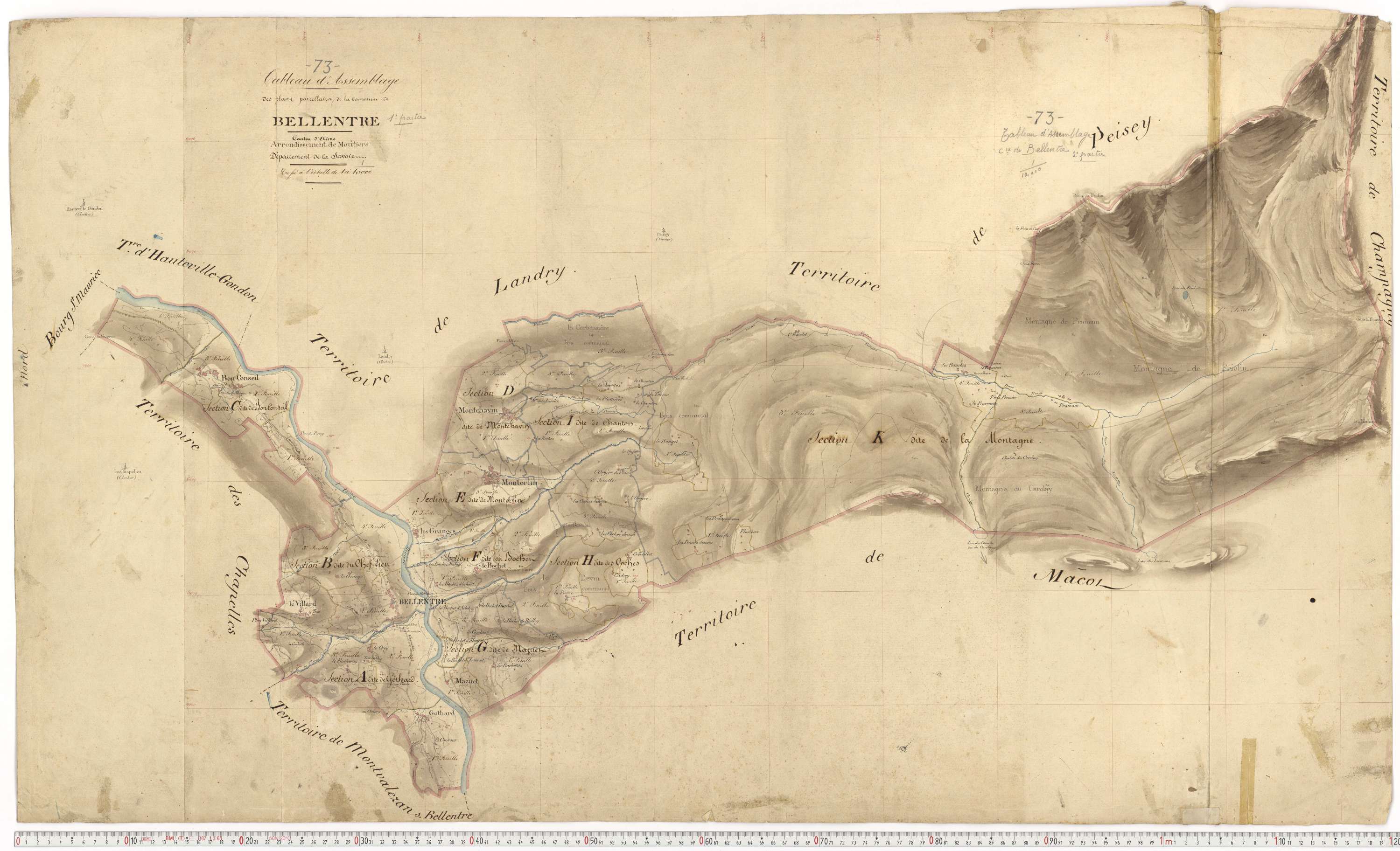 Bellentre - Plans cadastraux du premier cadastre français.