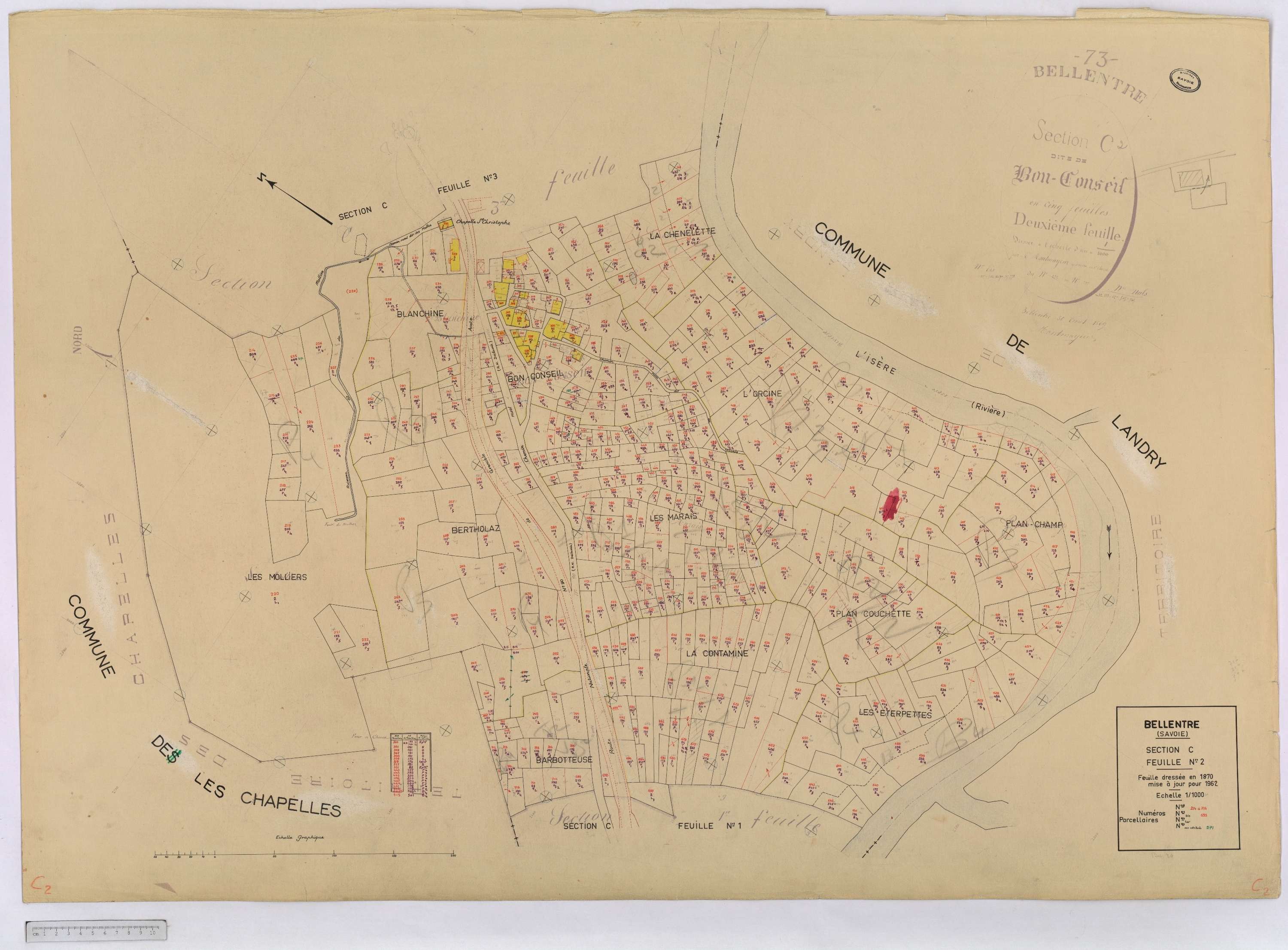 Bellentre - Cadastre rénové (1962-1974).
