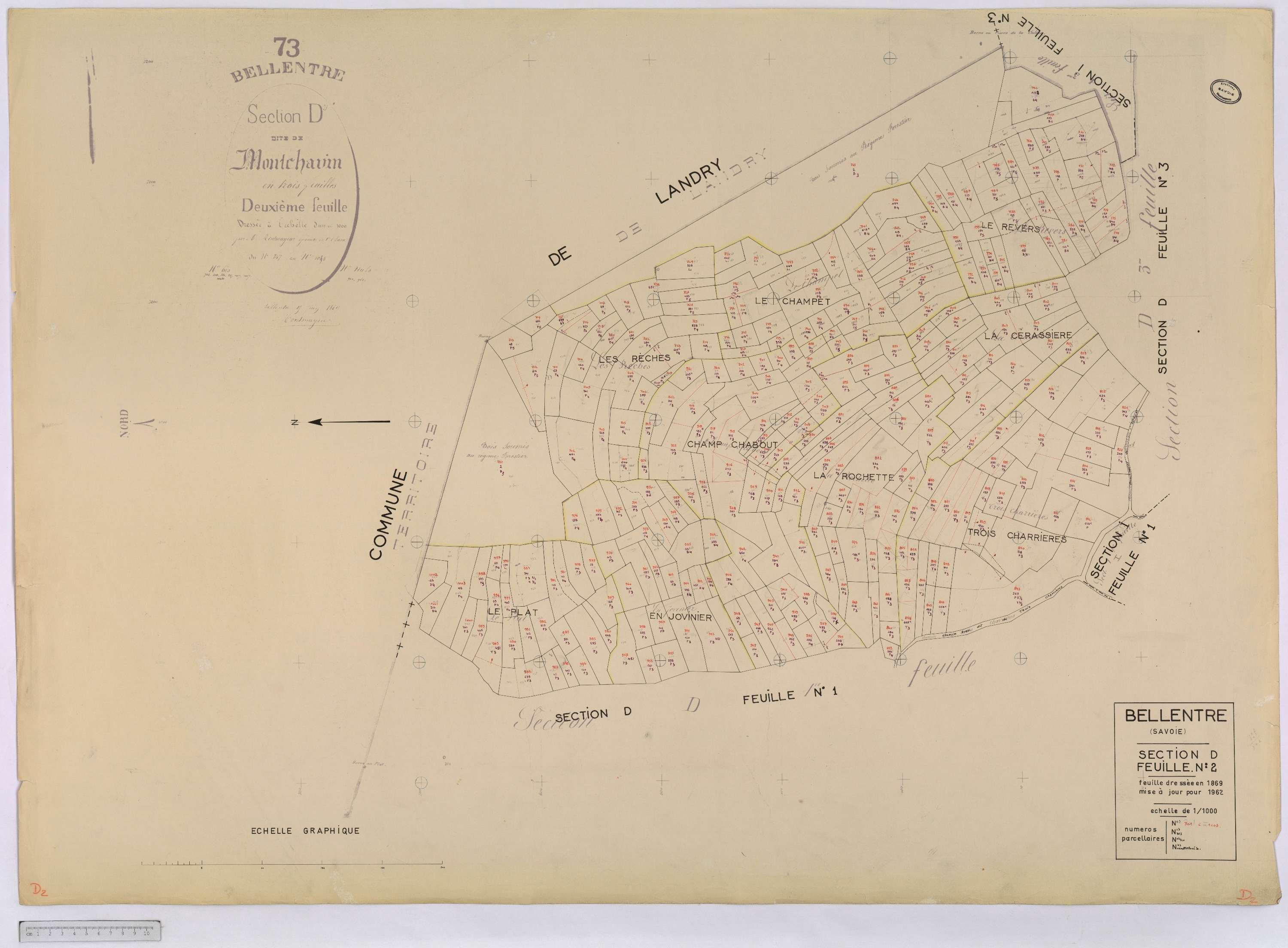 Bellentre - Cadastre rénové (1962-1974).