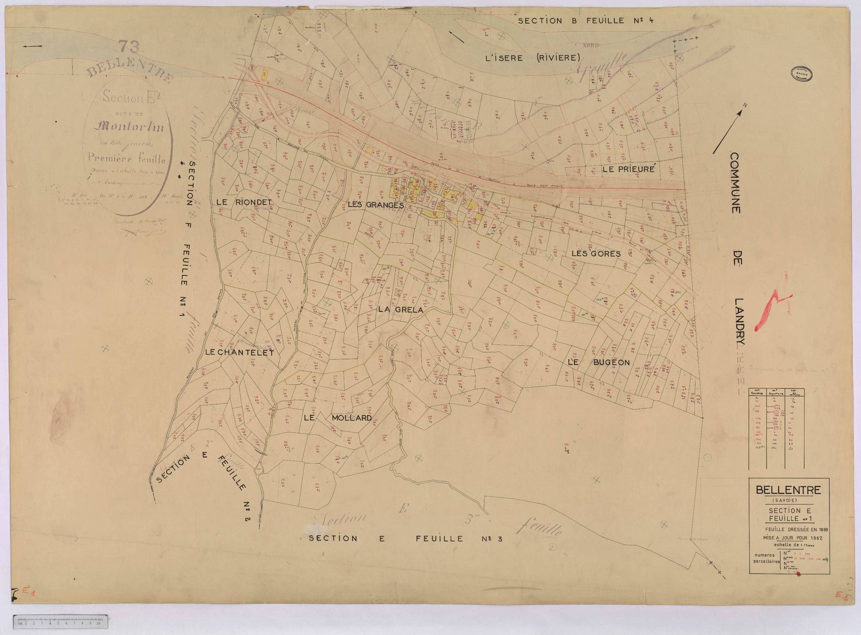 Bellentre - Cadastre rénové (1962-1974).