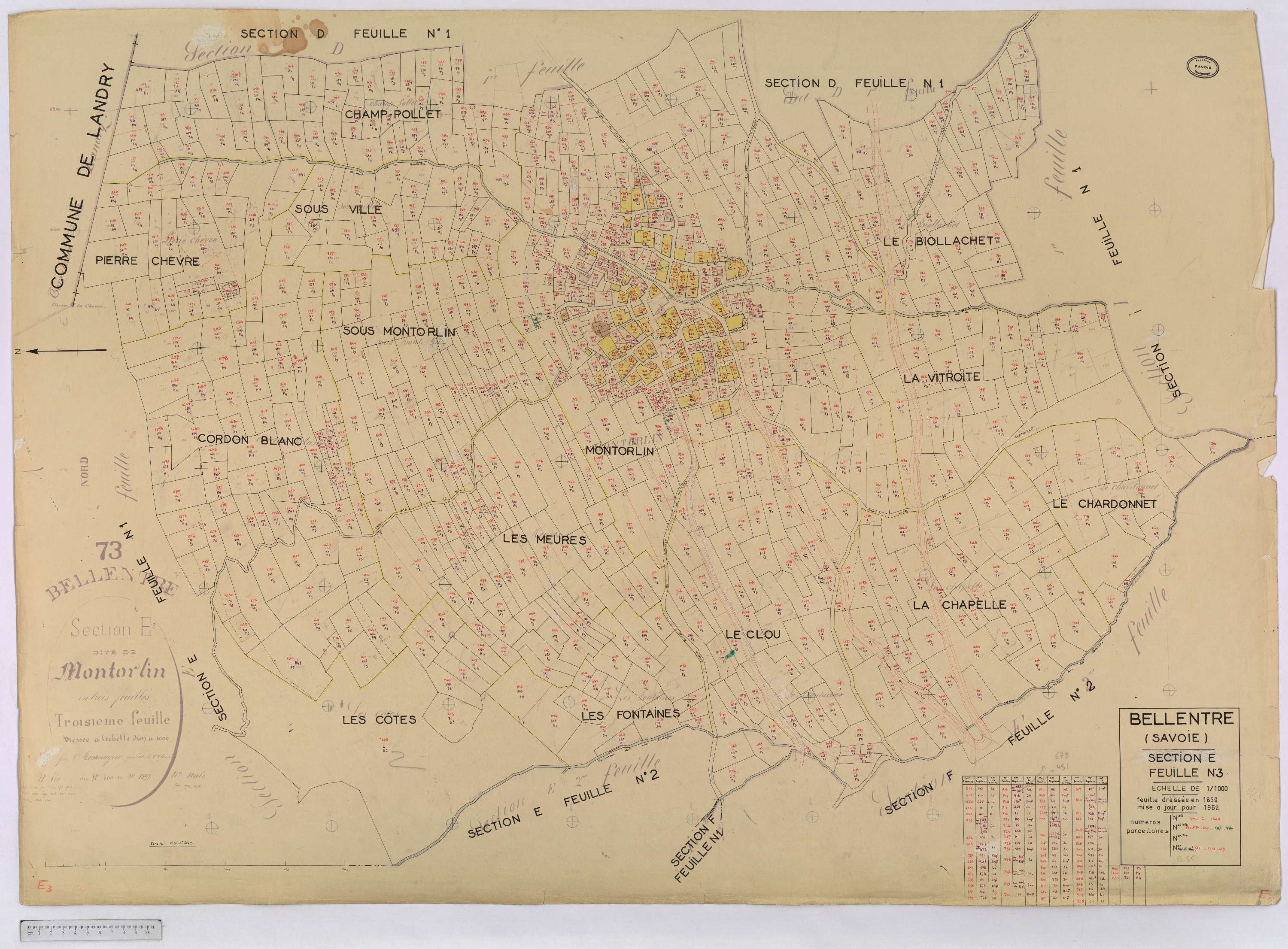 Bellentre - Cadastre rénové (1962-1974).