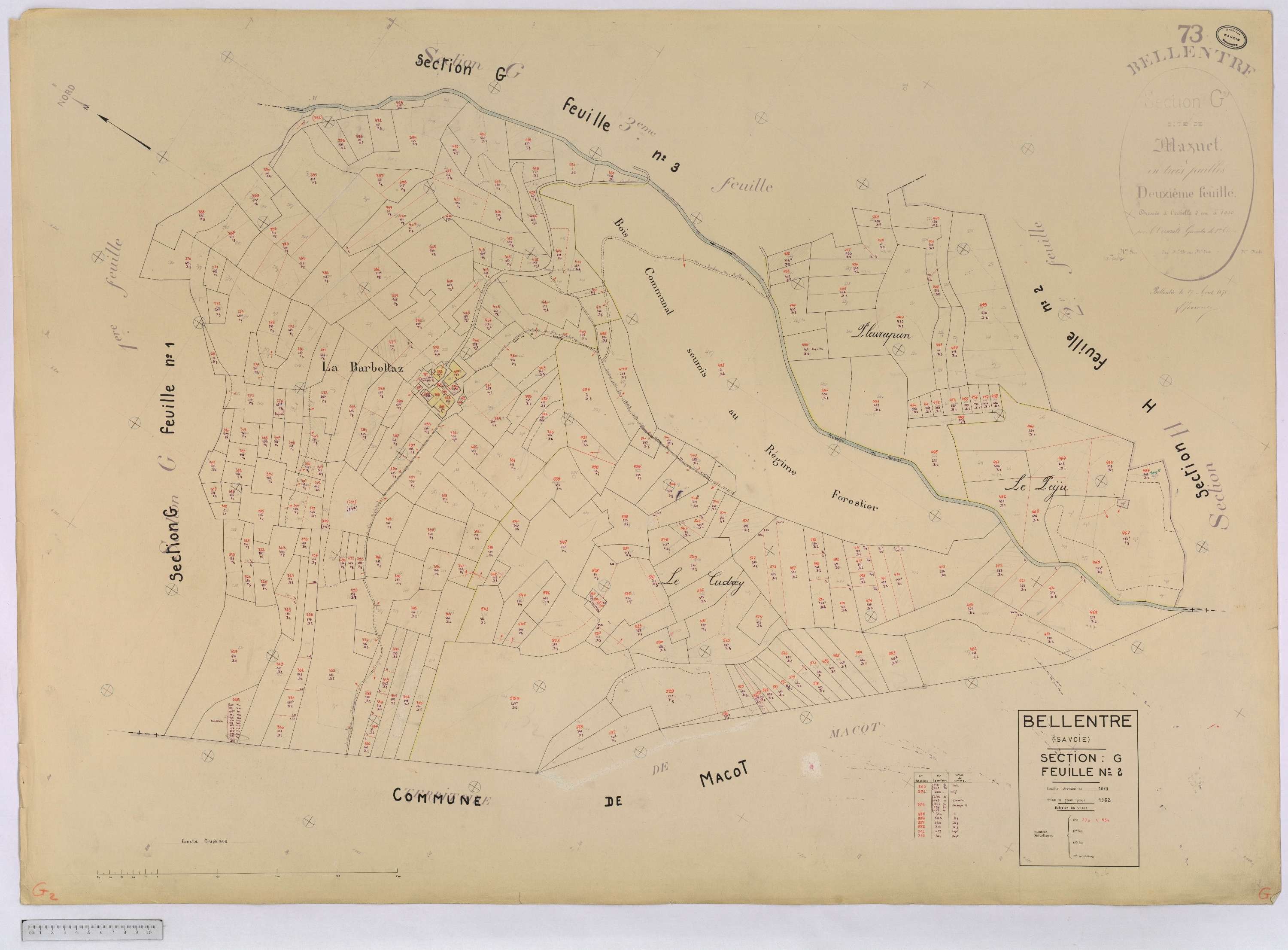 Bellentre - Cadastre rénové (1962-1974).