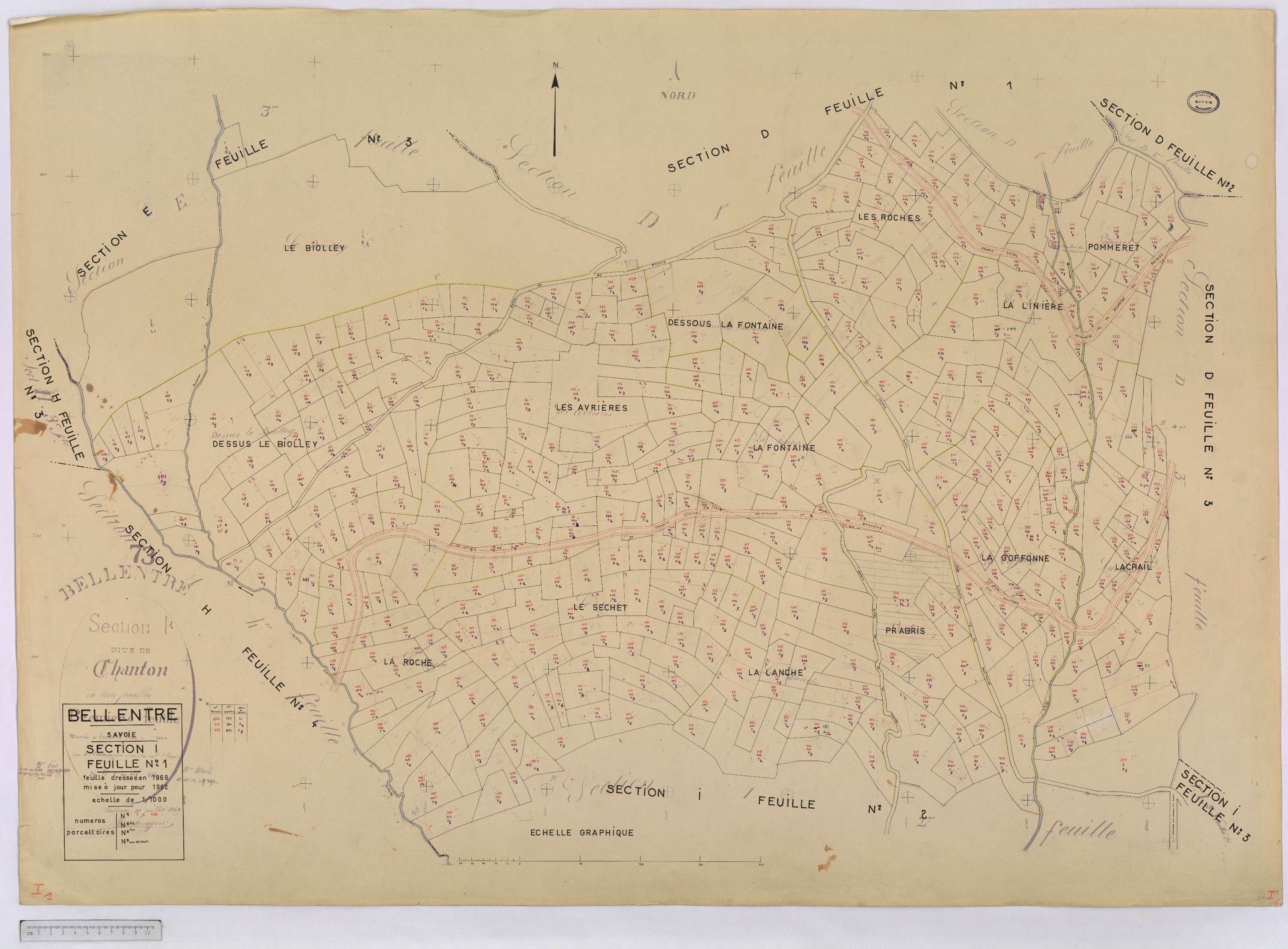 Bellentre - Cadastre rénové (1962-1974).