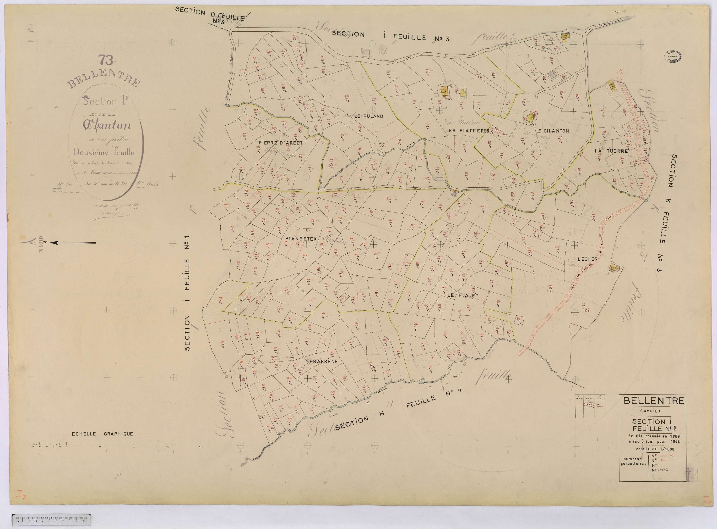 Bellentre - Cadastre rénové (1962-1974).