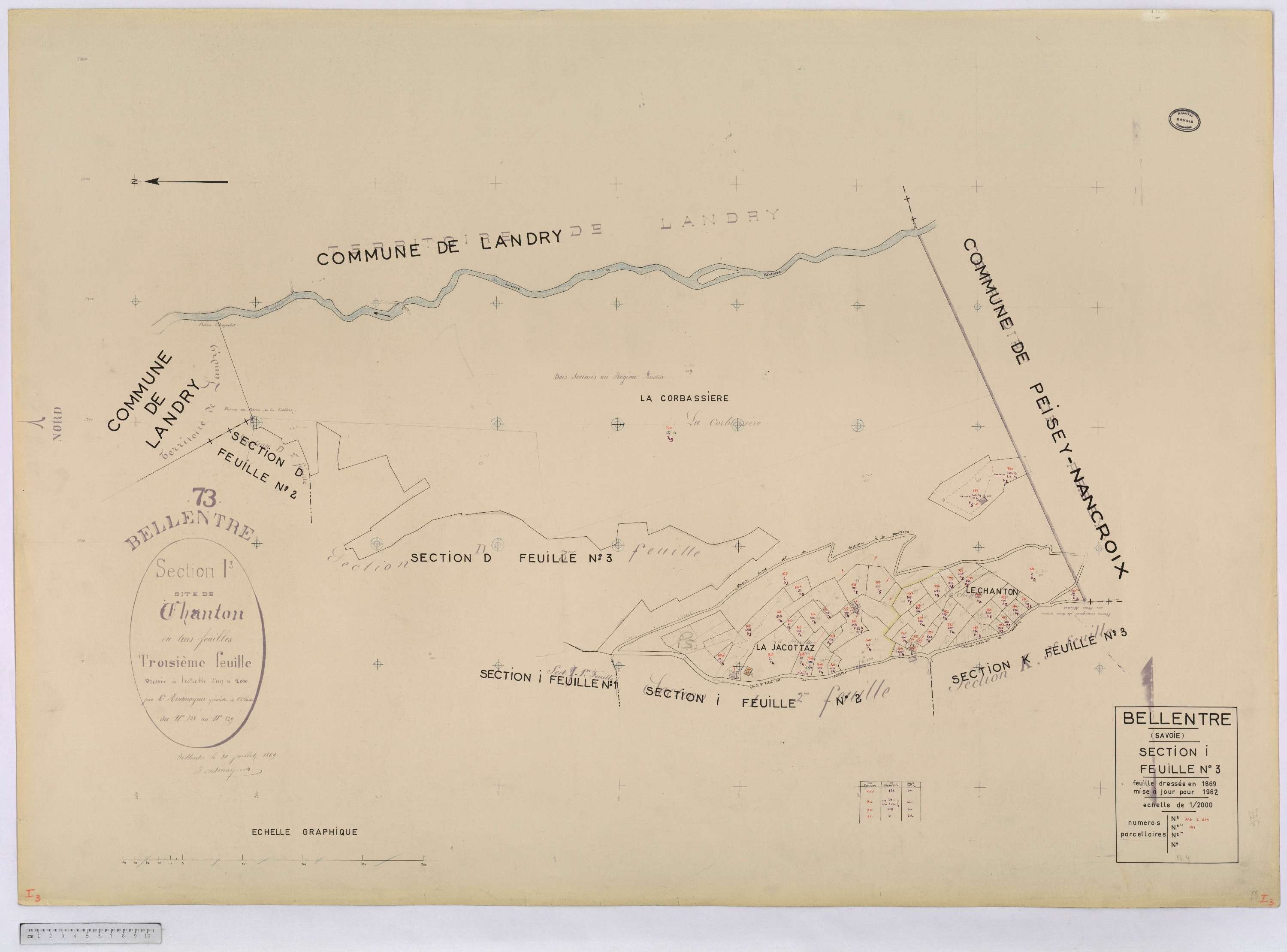 Bellentre - Cadastre rénové (1962-1974).