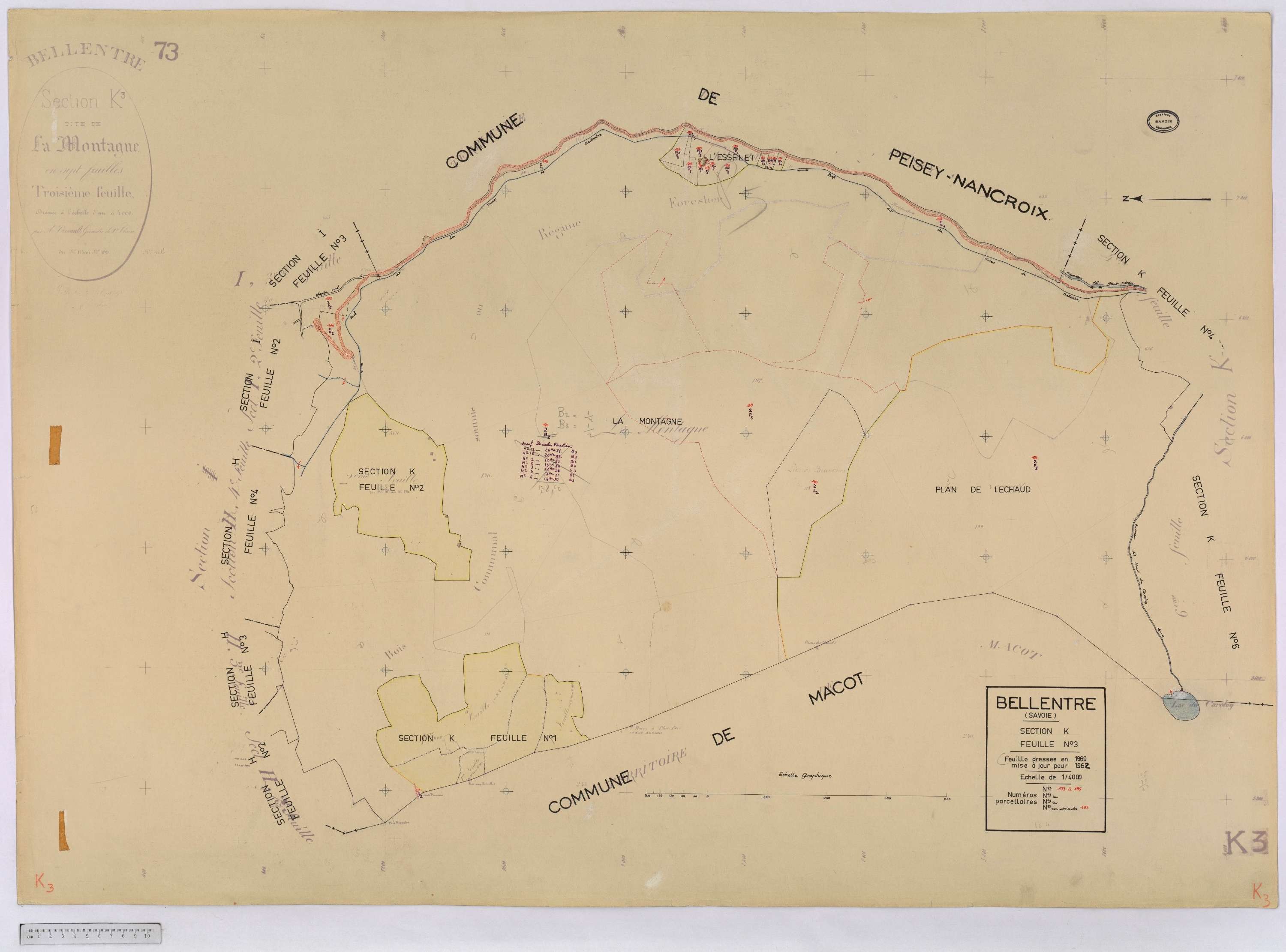 Bellentre - Cadastre rénové (1962-1974).