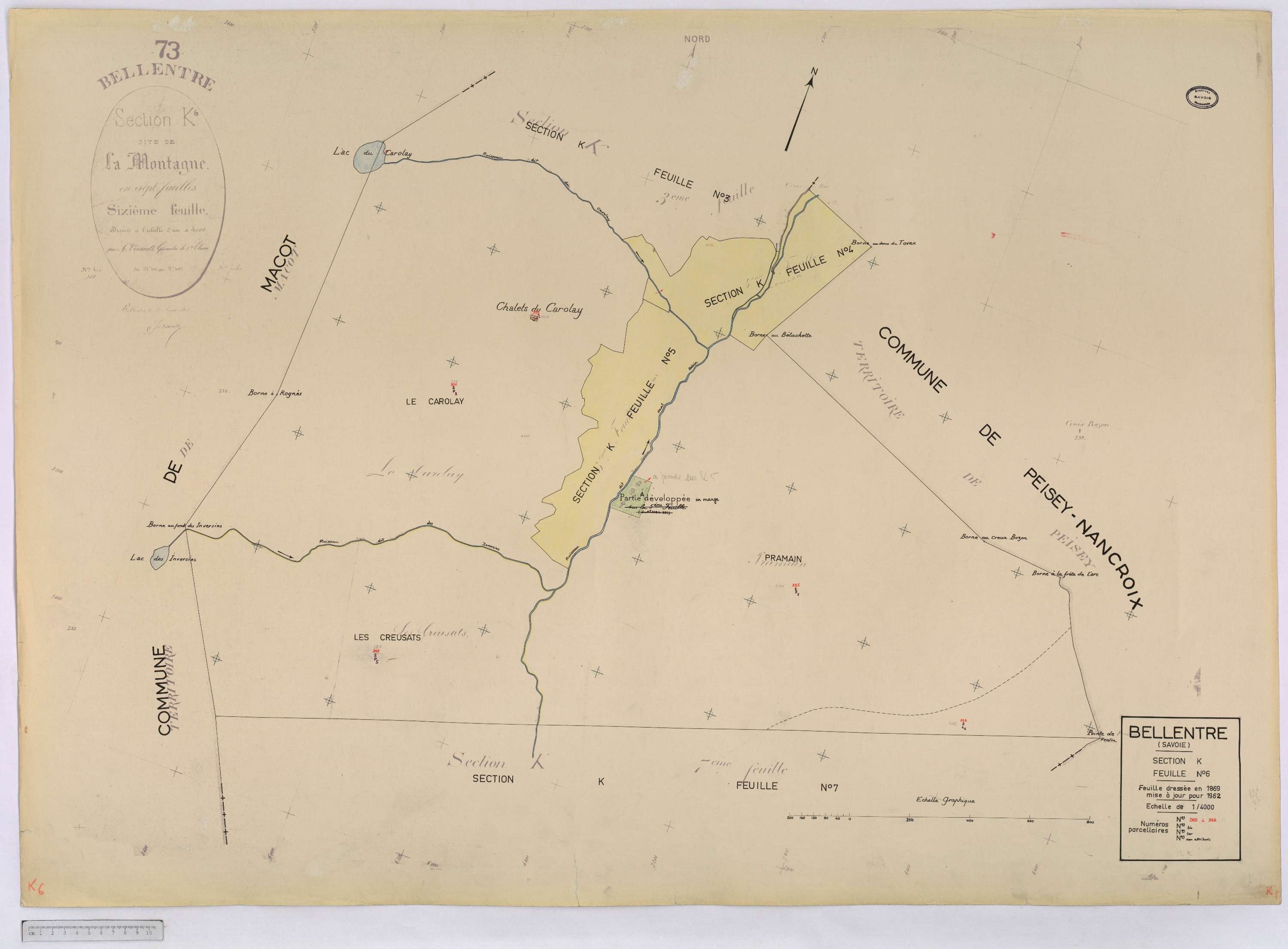 Bellentre - Cadastre rénové (1962-1974).