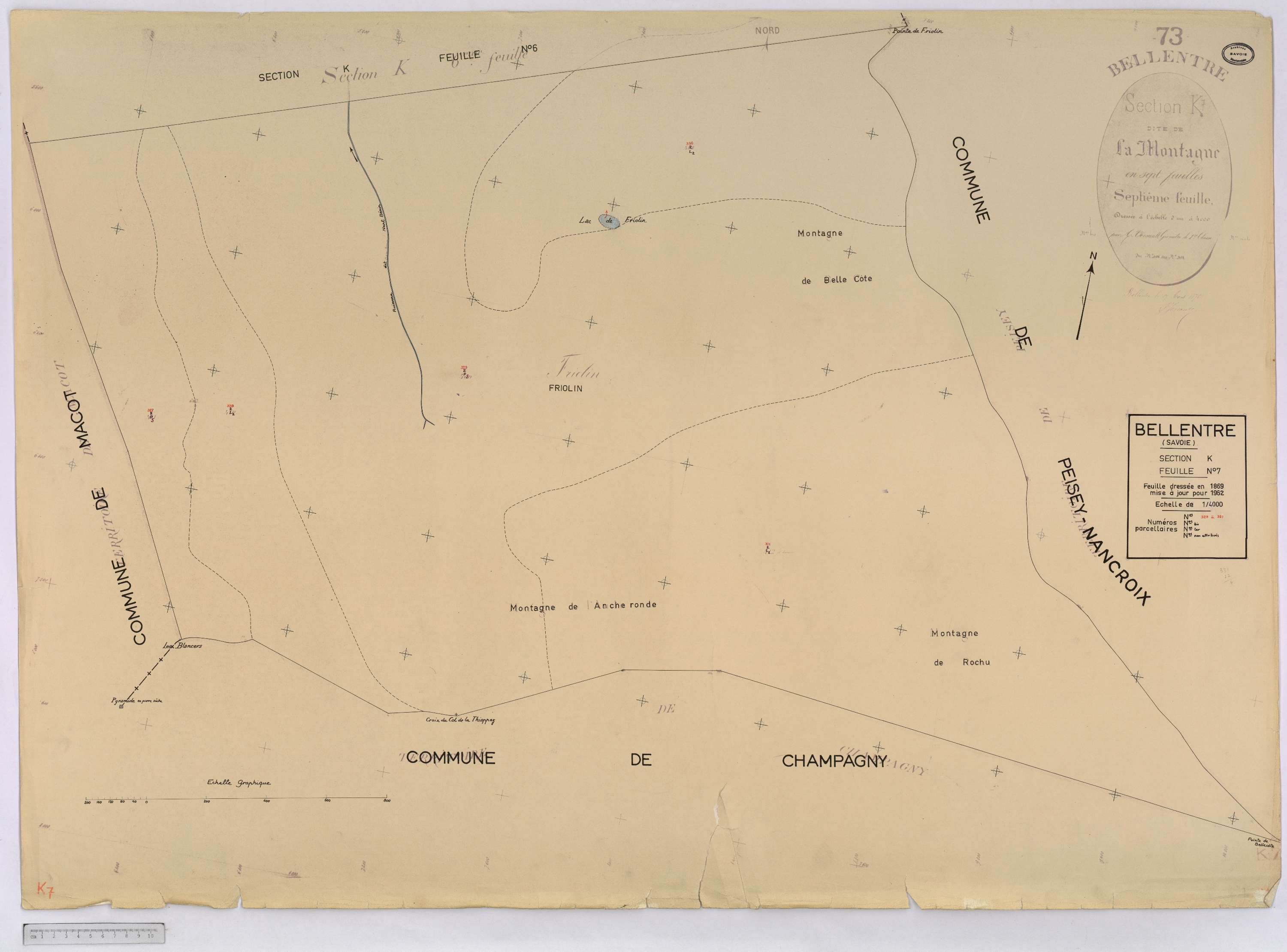 Bellentre - Cadastre rénové (1962-1974).