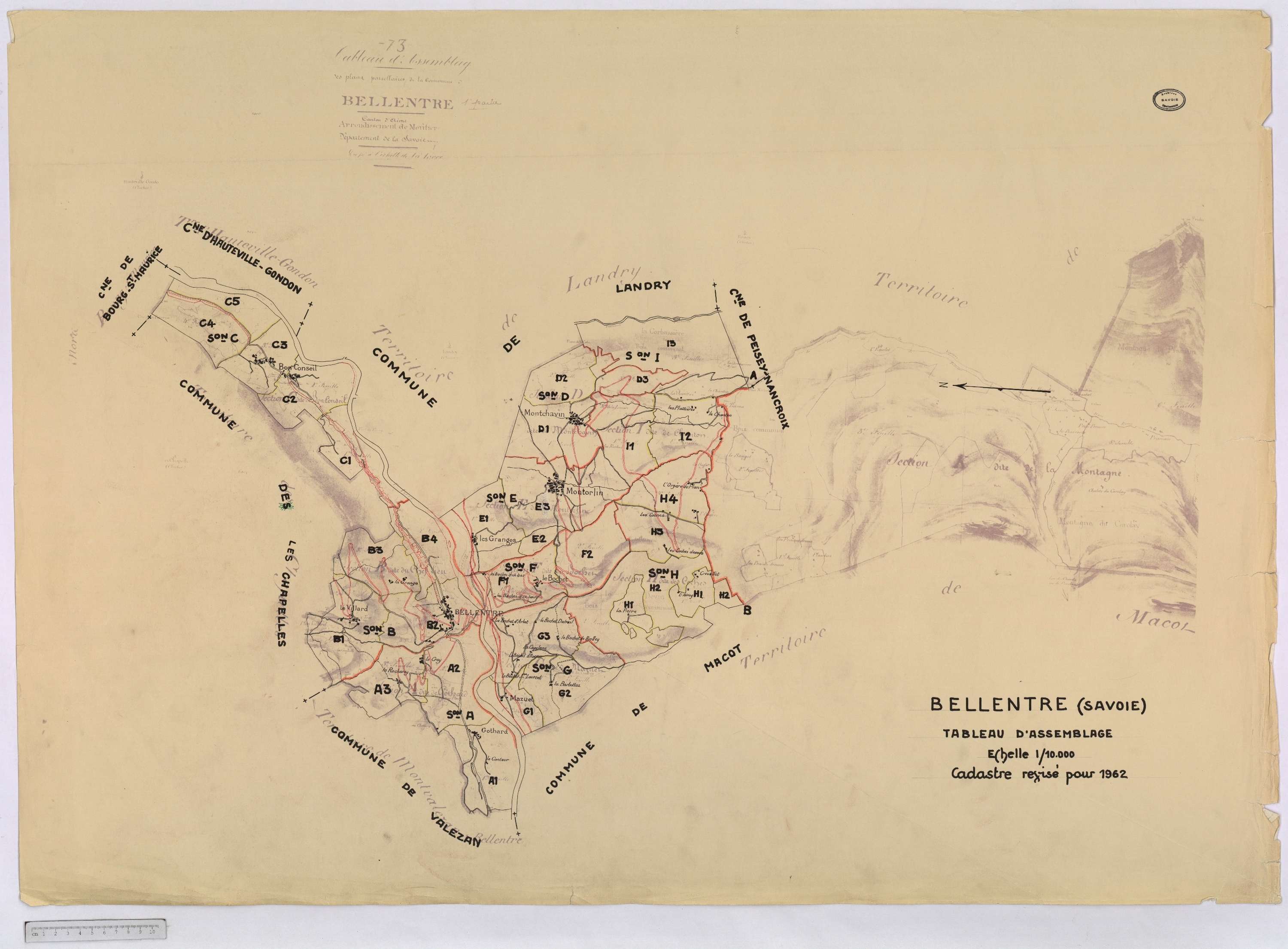 Bellentre - Cadastre rénové (1962-1974).