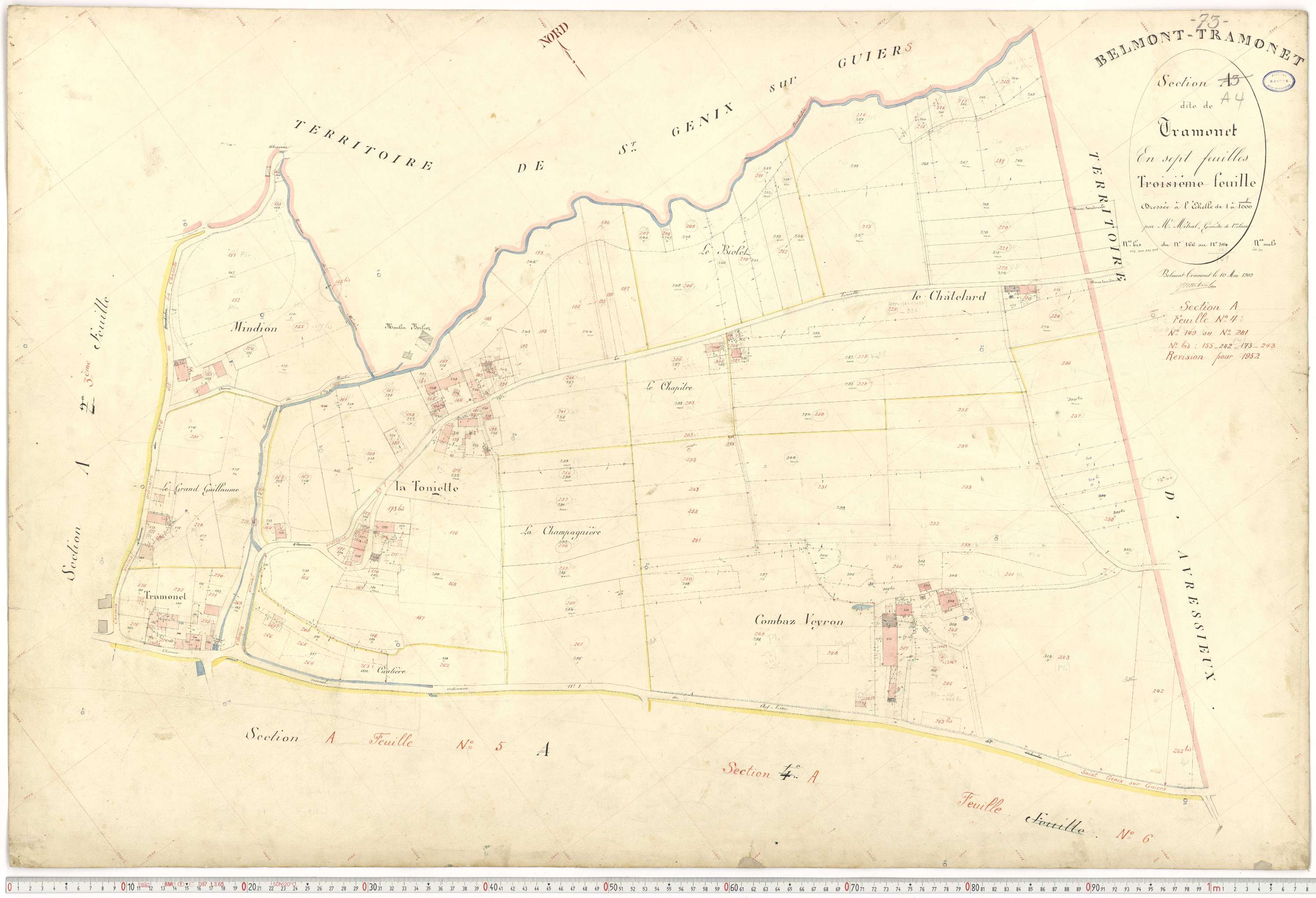 Belmont-Tramonet - Plans cadastraux du premier cadastre français.