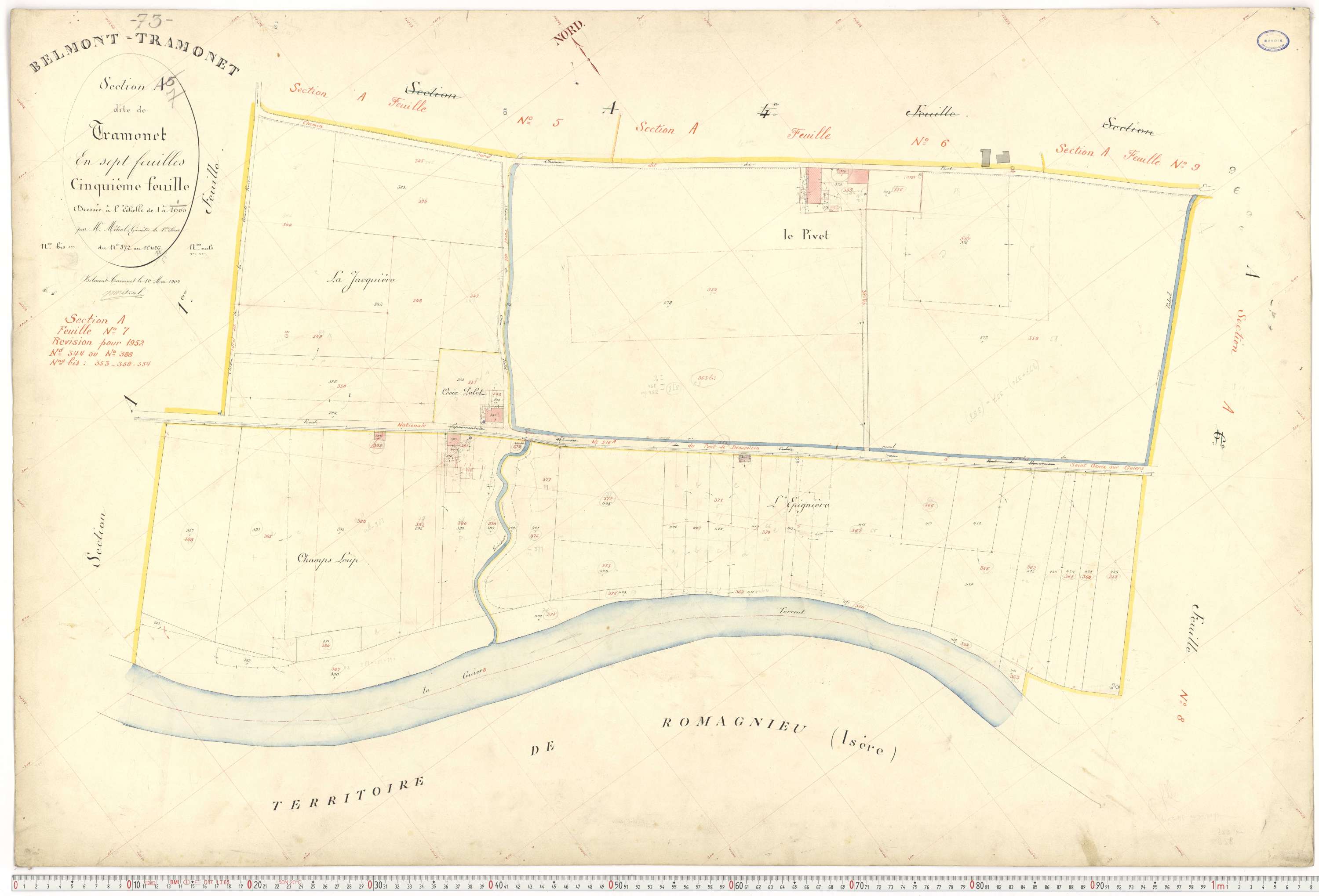 Belmont-Tramonet - Plans cadastraux du premier cadastre français.