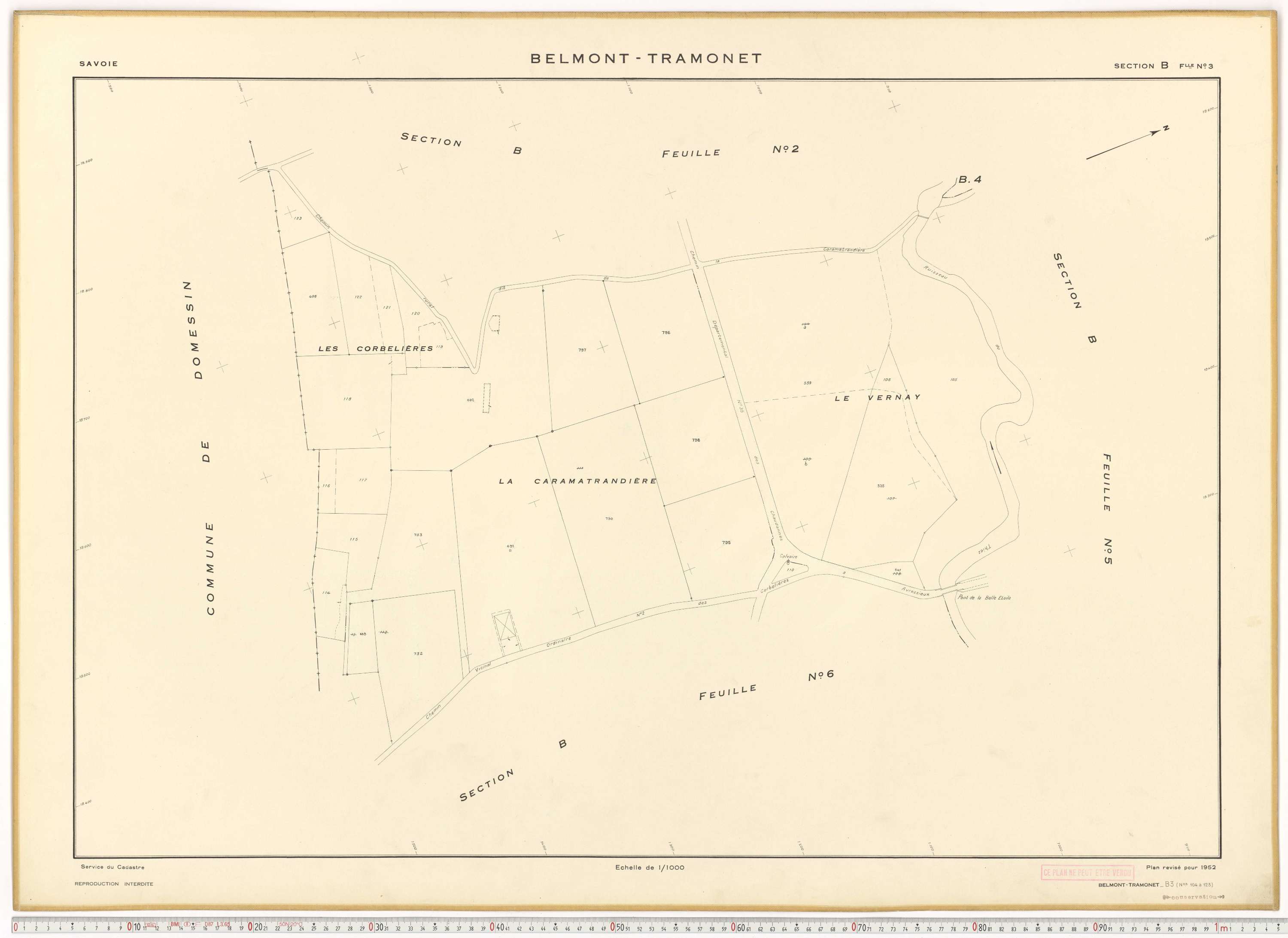Belmont-Tramonet - Plans cadastraux du cadastre rénové en 1952 et mis à jour en 1988.