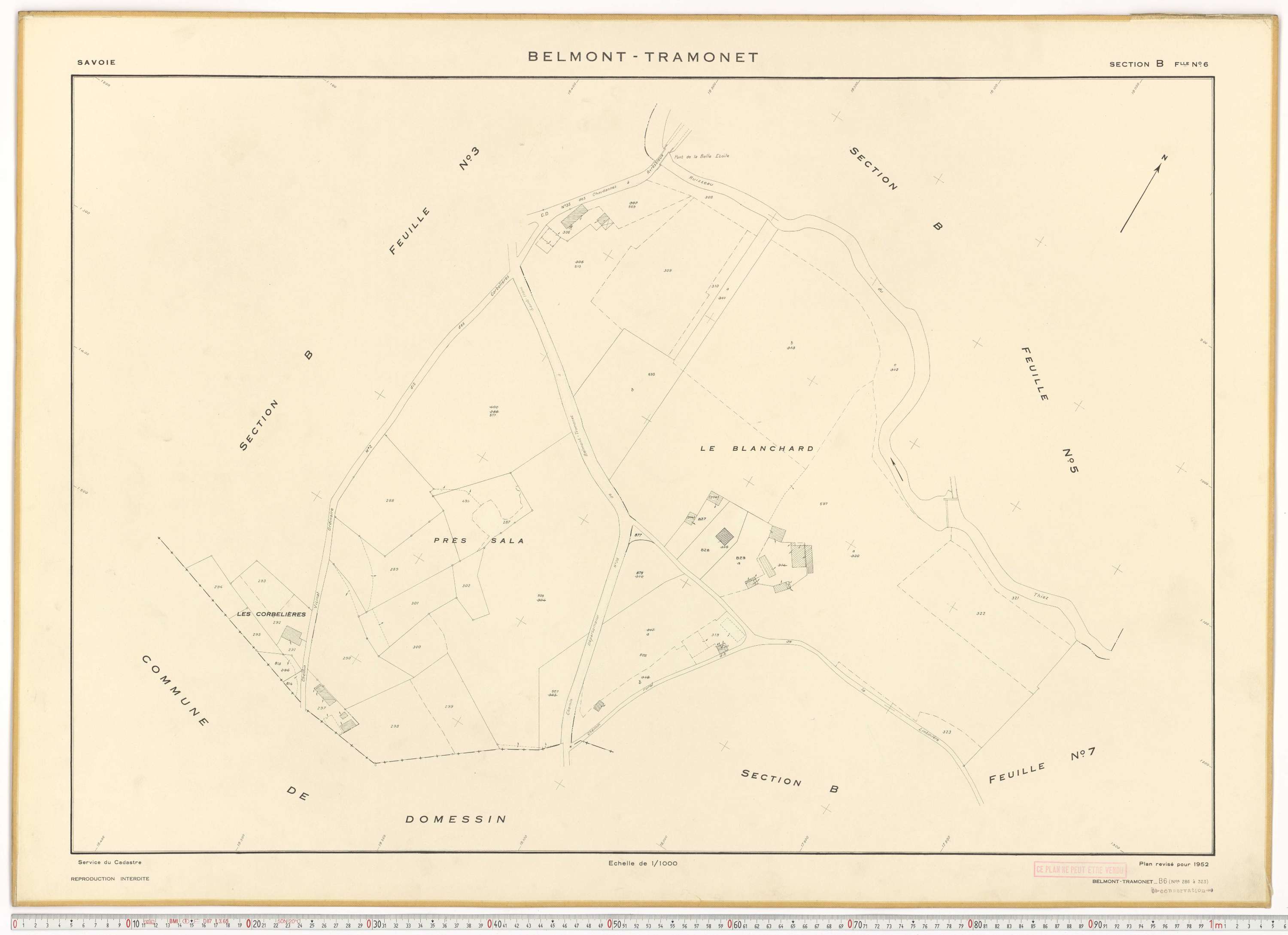 Belmont-Tramonet - Plans cadastraux du cadastre rénové en 1952 et mis à jour en 1988.