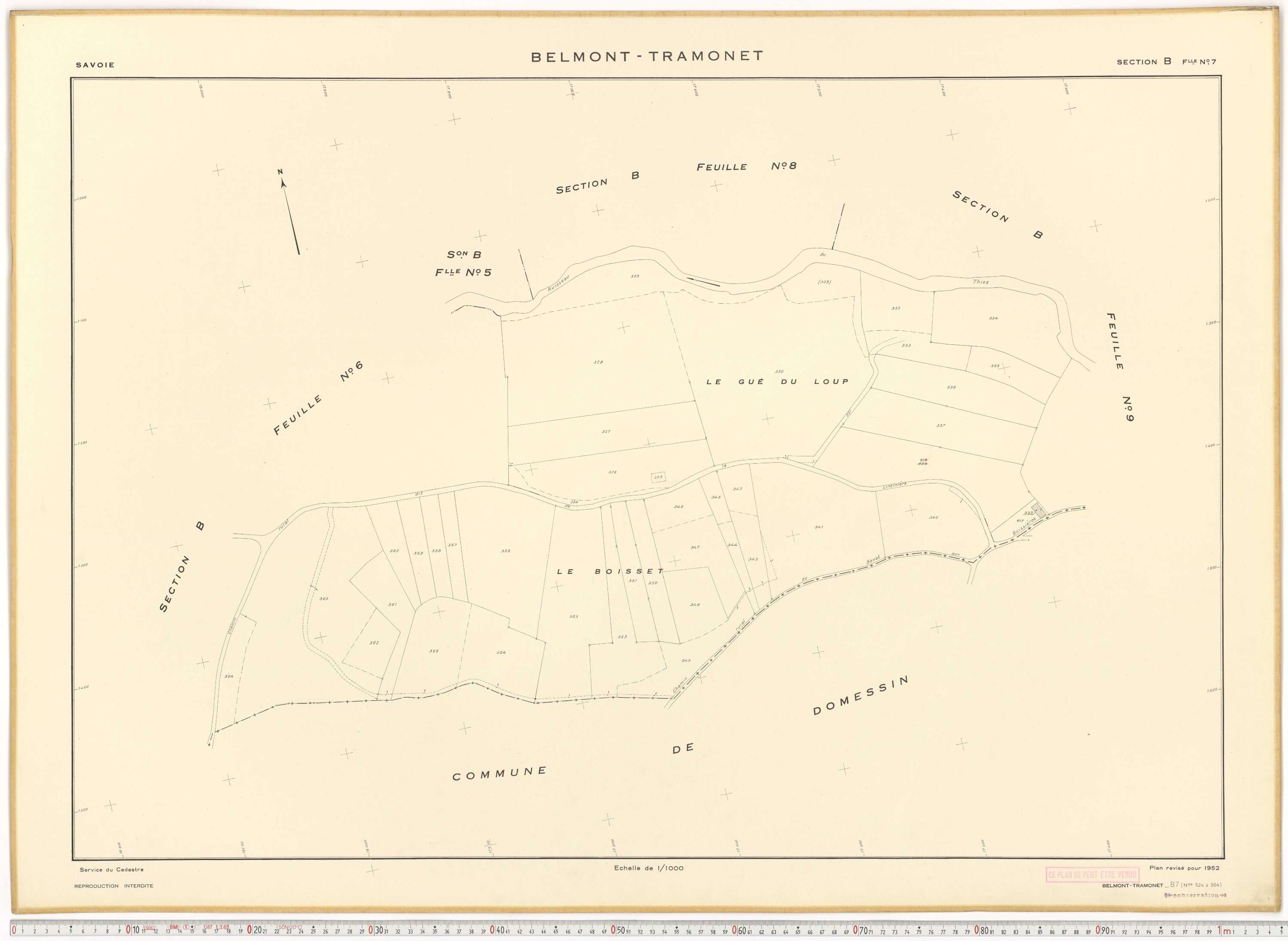 Belmont-Tramonet - Plans cadastraux du cadastre rénové en 1952 et mis à jour en 1988.
