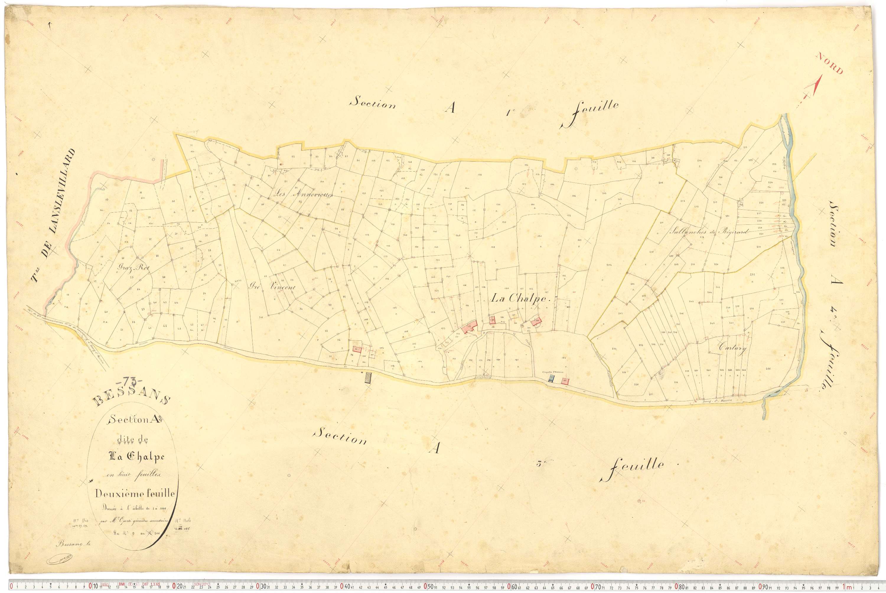 Bessans - Plans cadastraux du premier cadastre français.