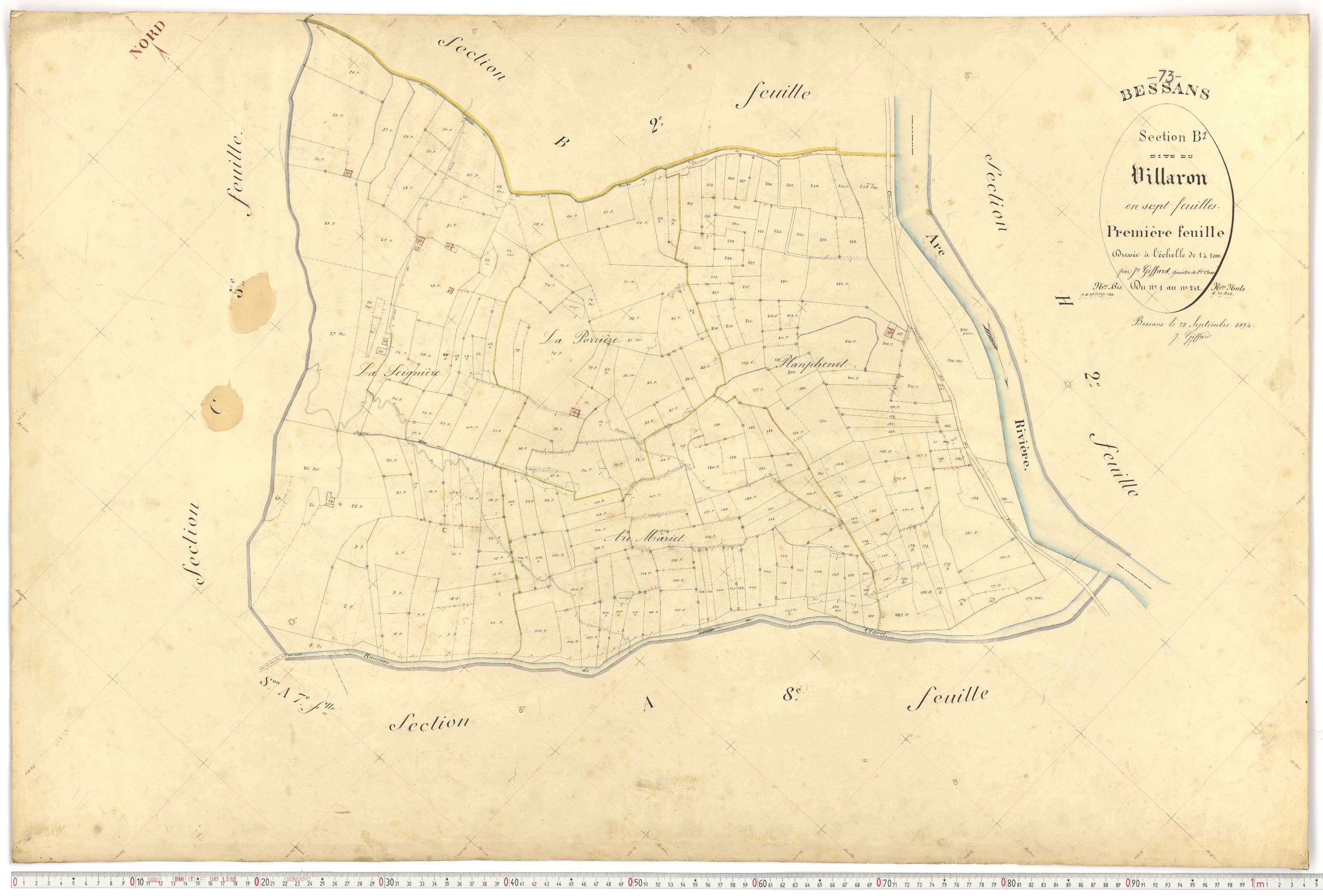 Bessans - Plans cadastraux du premier cadastre français.