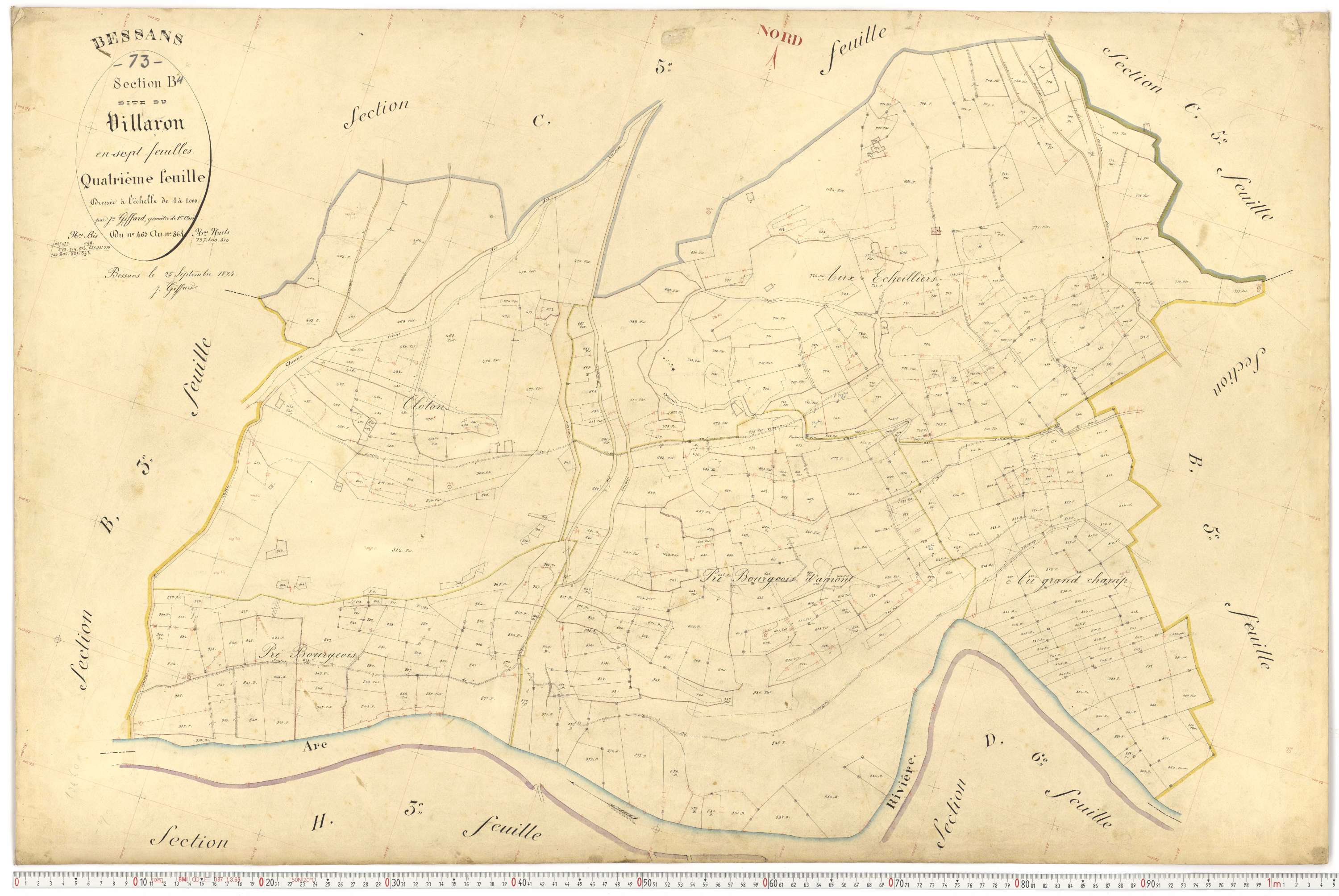 Bessans - Plans cadastraux du premier cadastre français.