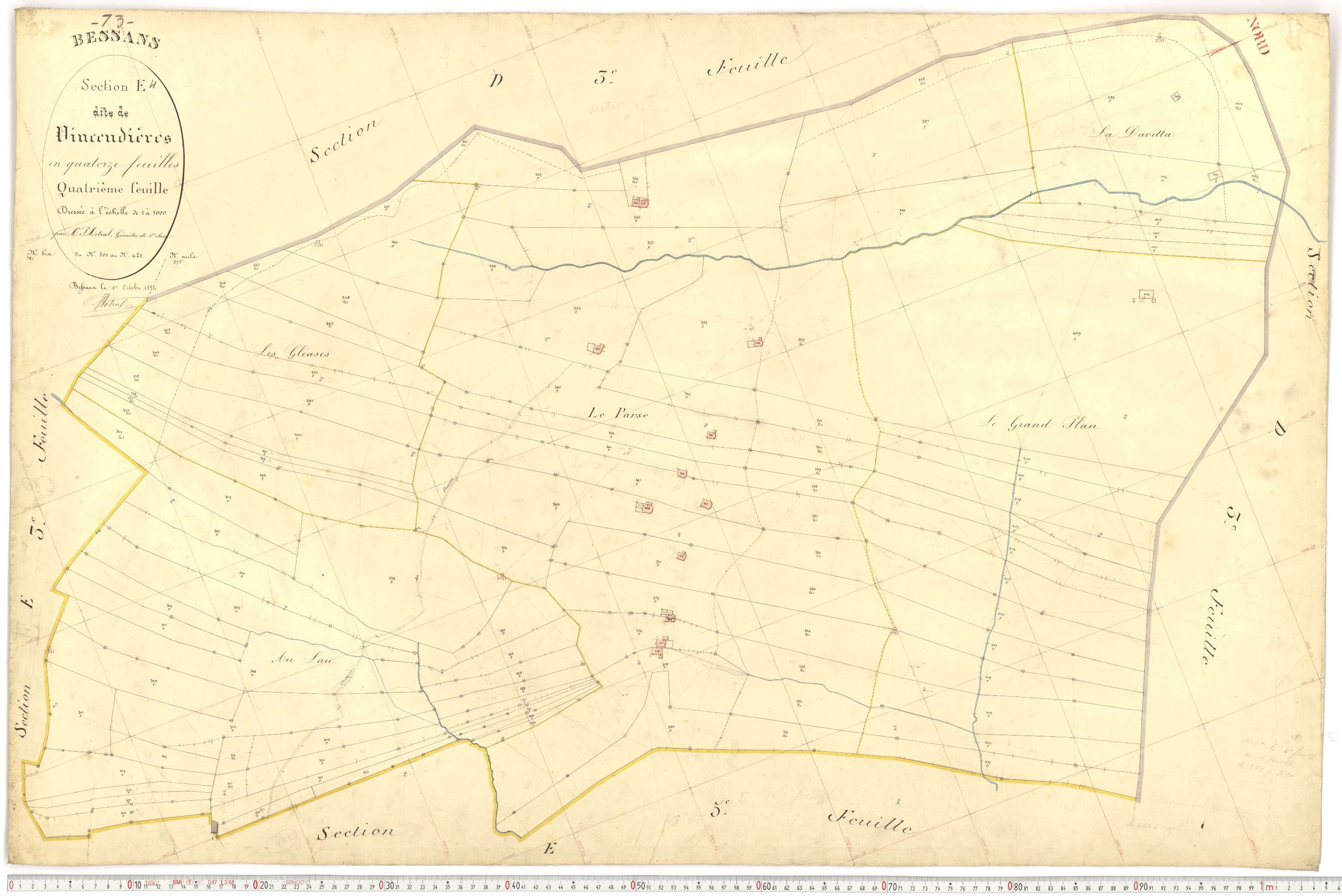 Bessans - Plans cadastraux du premier cadastre français.