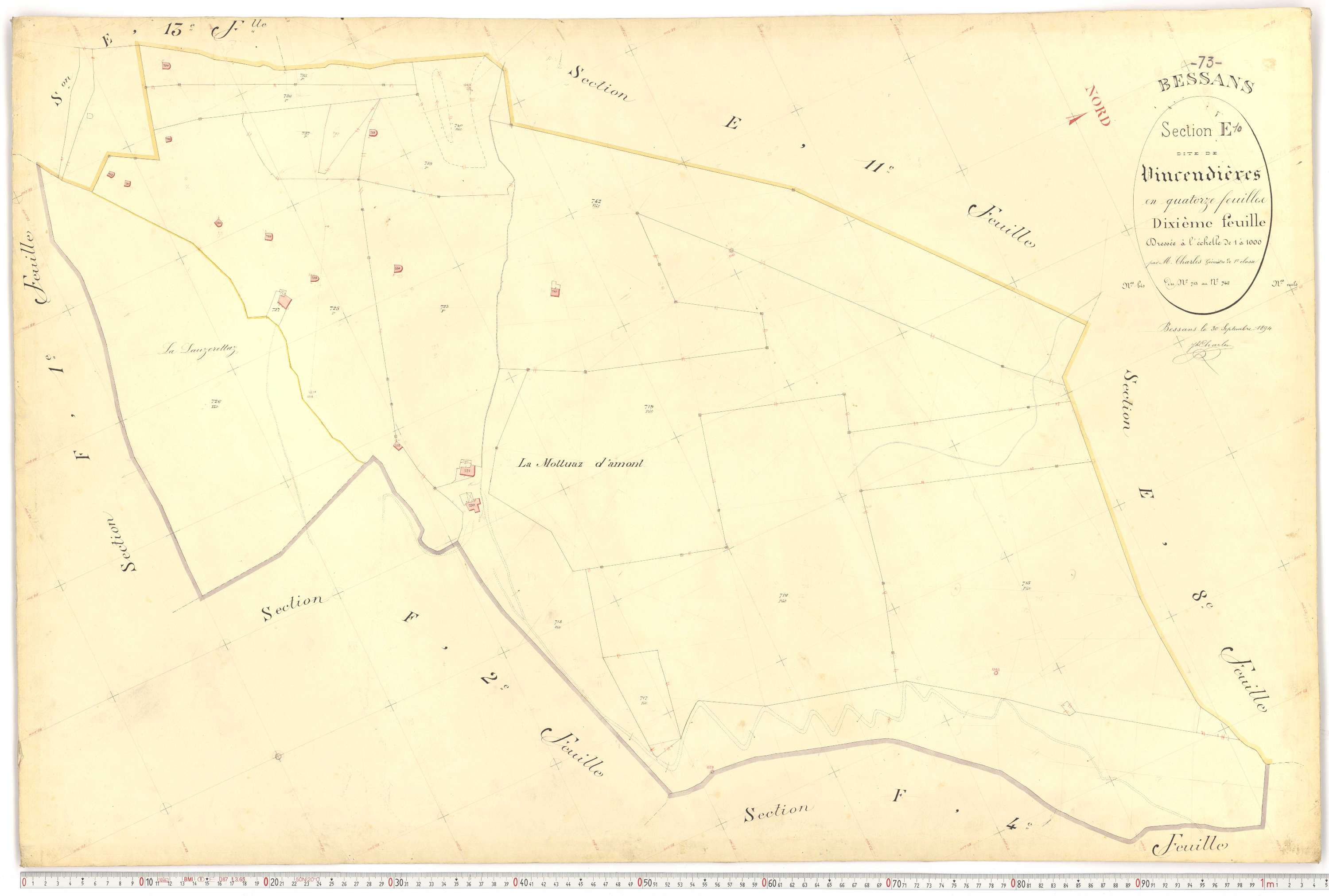 Bessans - Plans cadastraux du premier cadastre français.