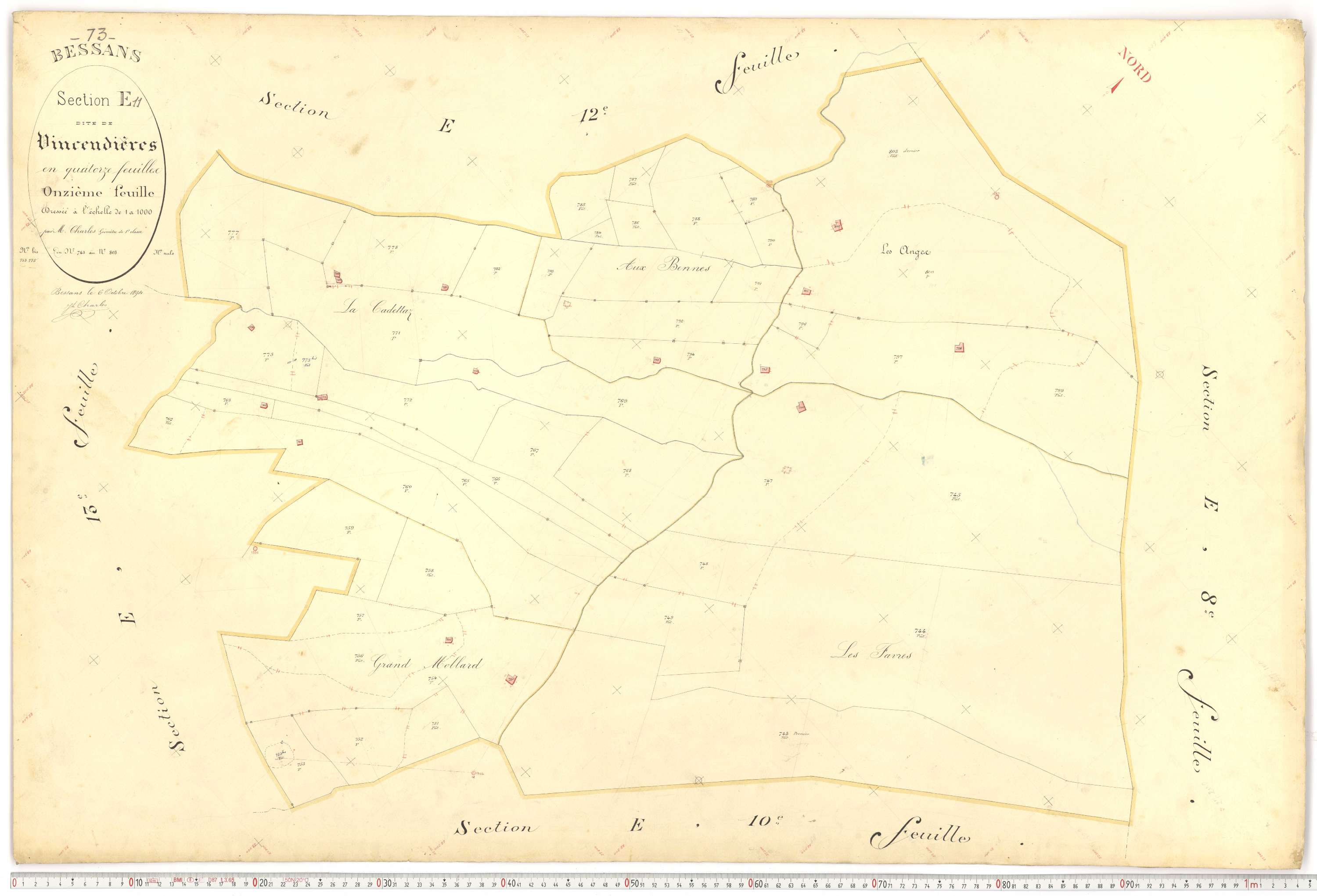 Bessans - Plans cadastraux du premier cadastre français.