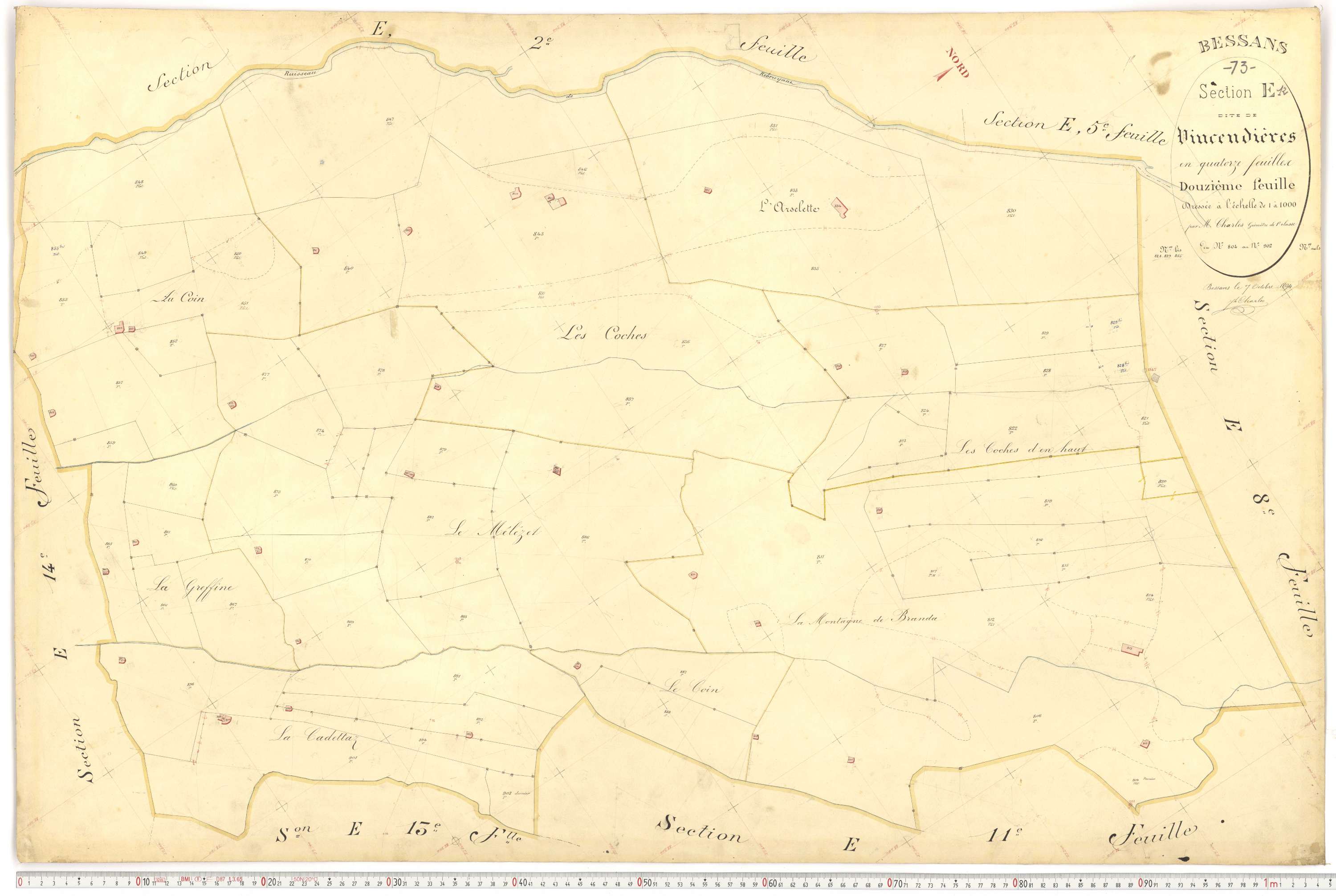 Bessans - Plans cadastraux du premier cadastre français.