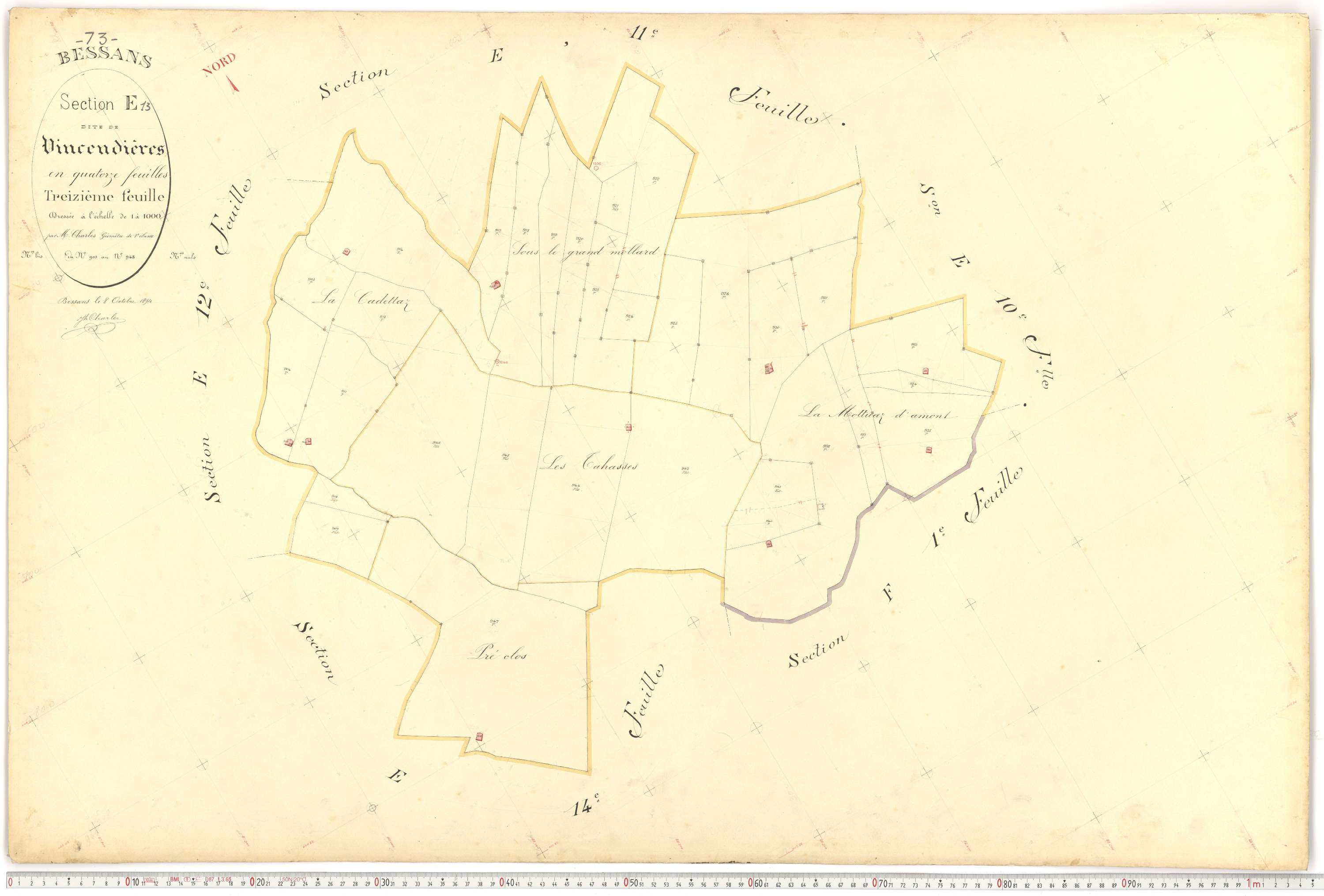 Bessans - Plans cadastraux du premier cadastre français.