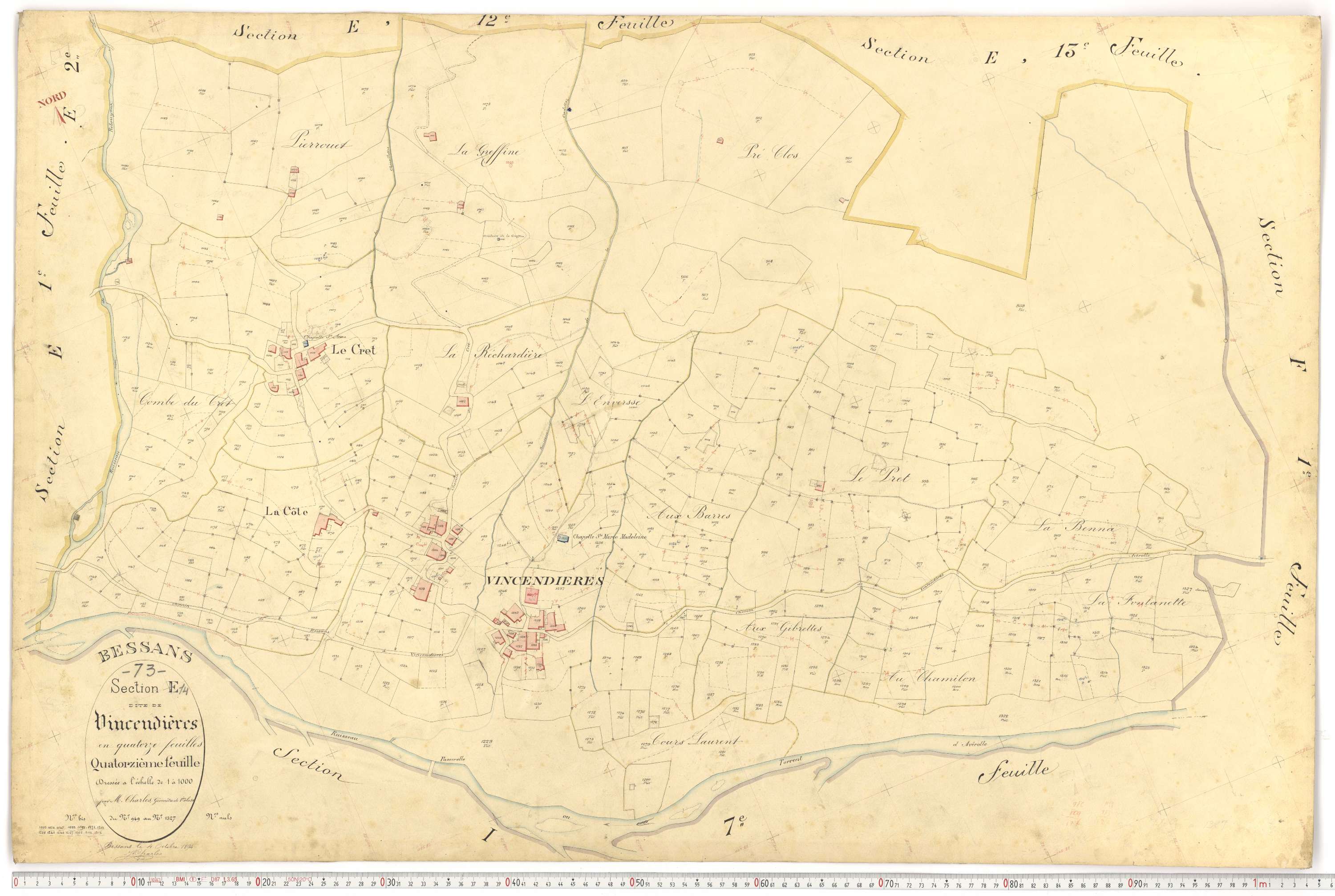 Bessans - Plans cadastraux du premier cadastre français.