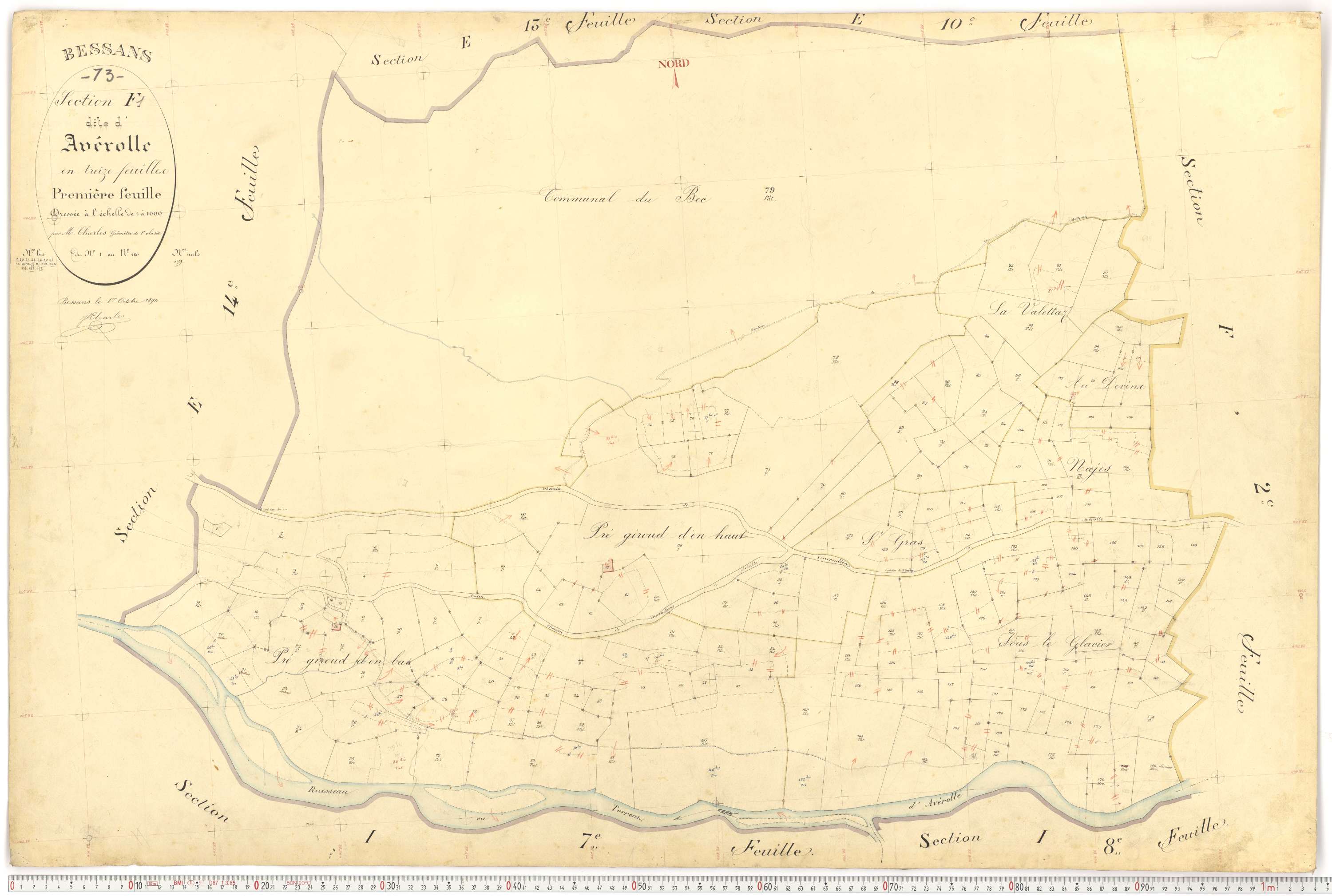 Bessans - Plans cadastraux du premier cadastre français.