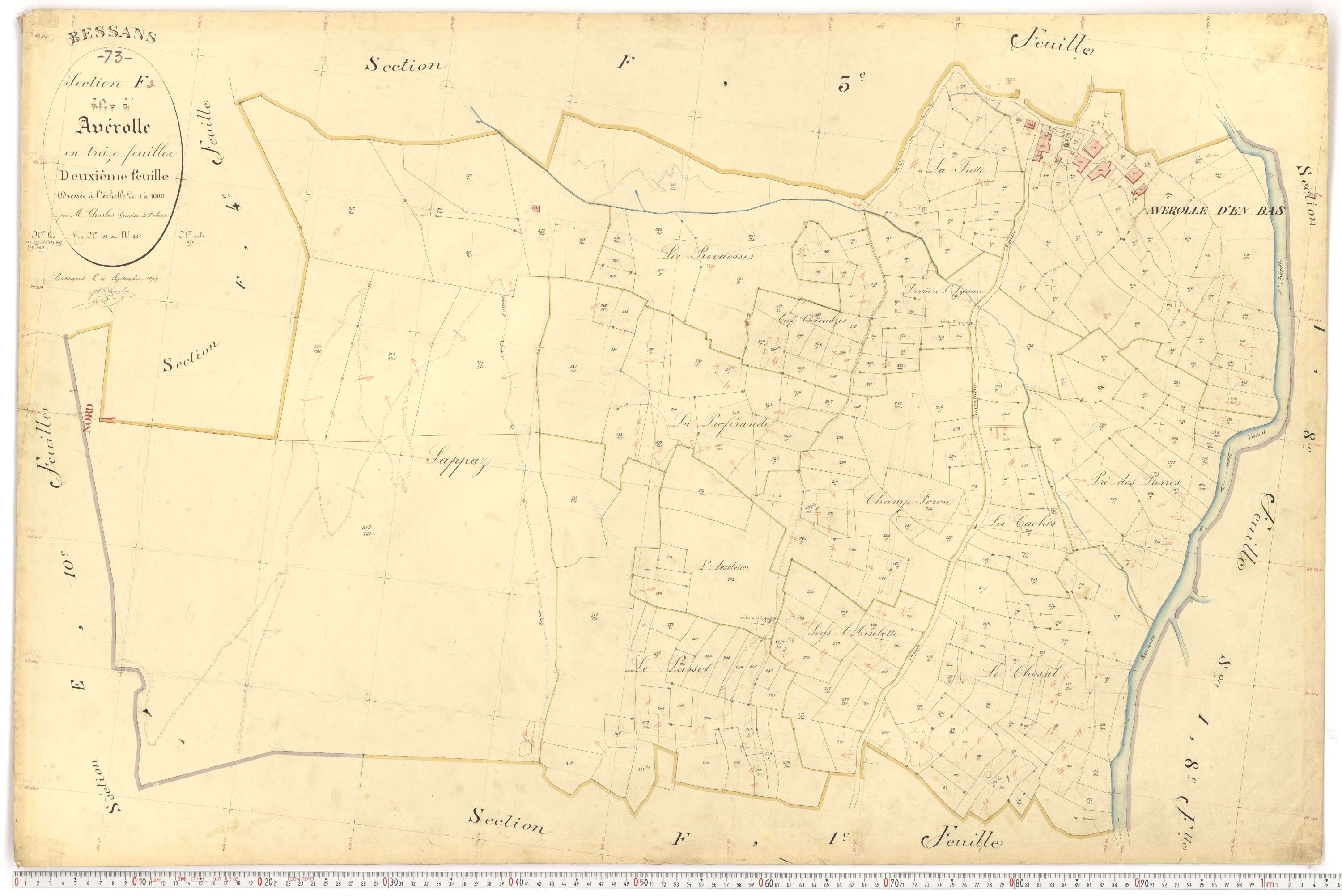 Bessans - Plans cadastraux du premier cadastre français.