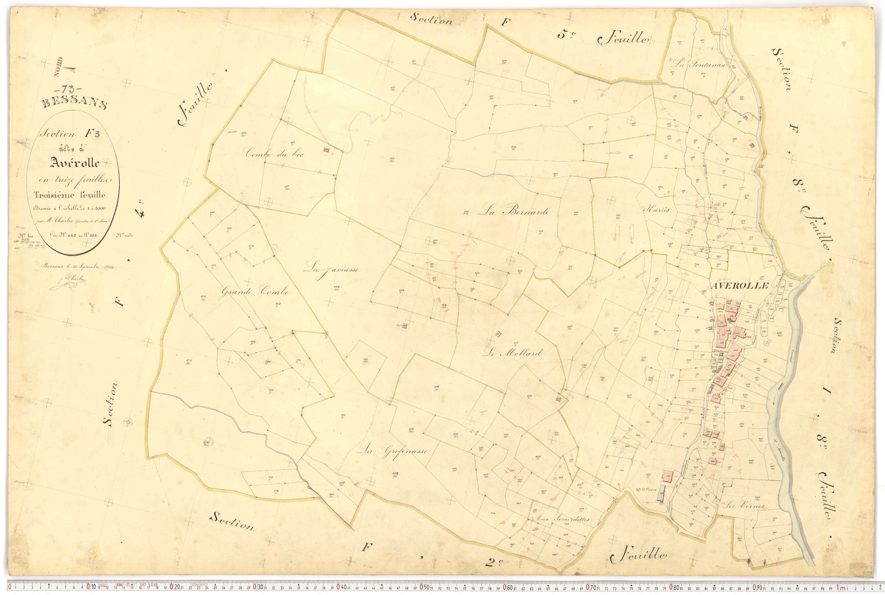 Bessans - Plans cadastraux du premier cadastre français.
