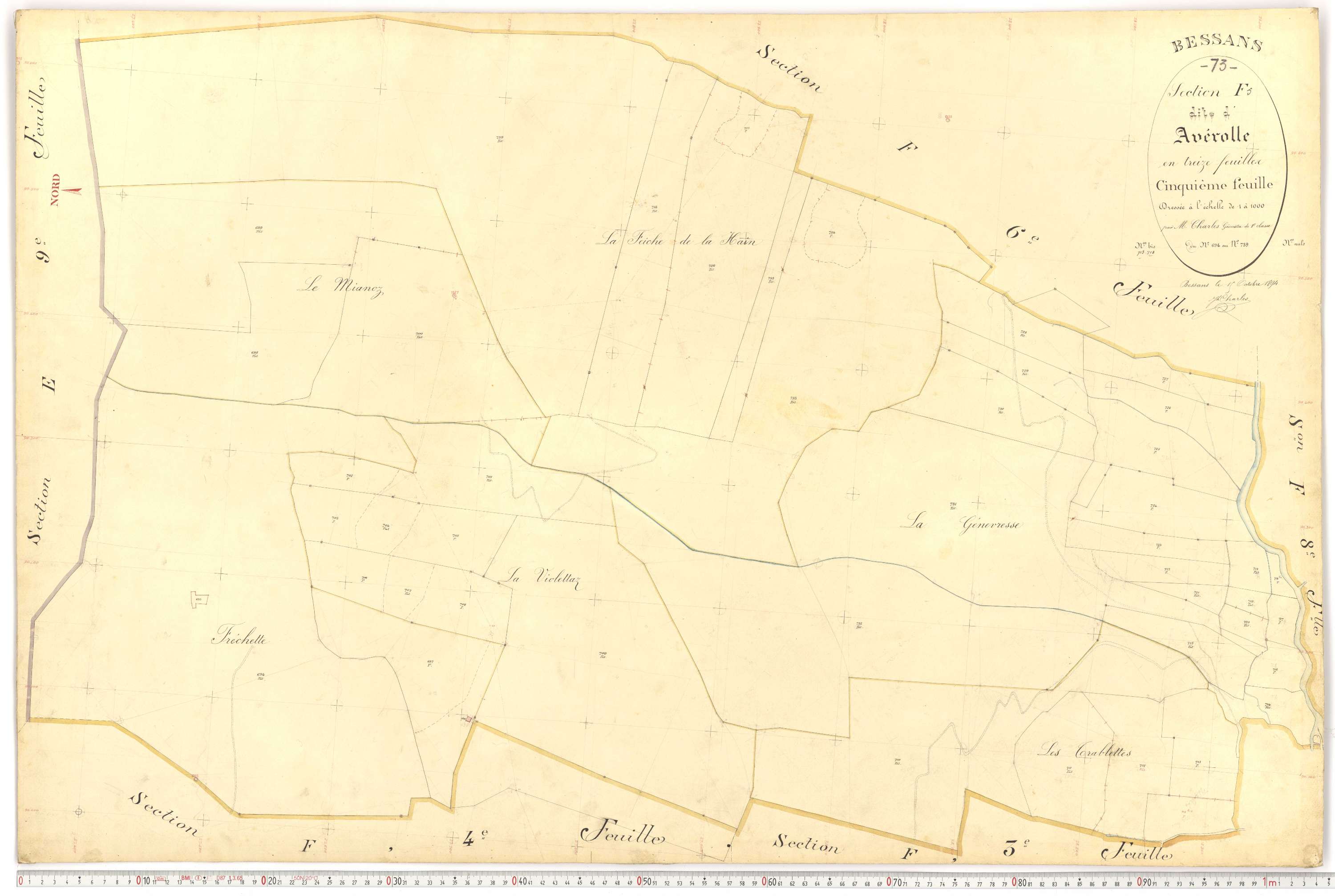 Bessans - Plans cadastraux du premier cadastre français.