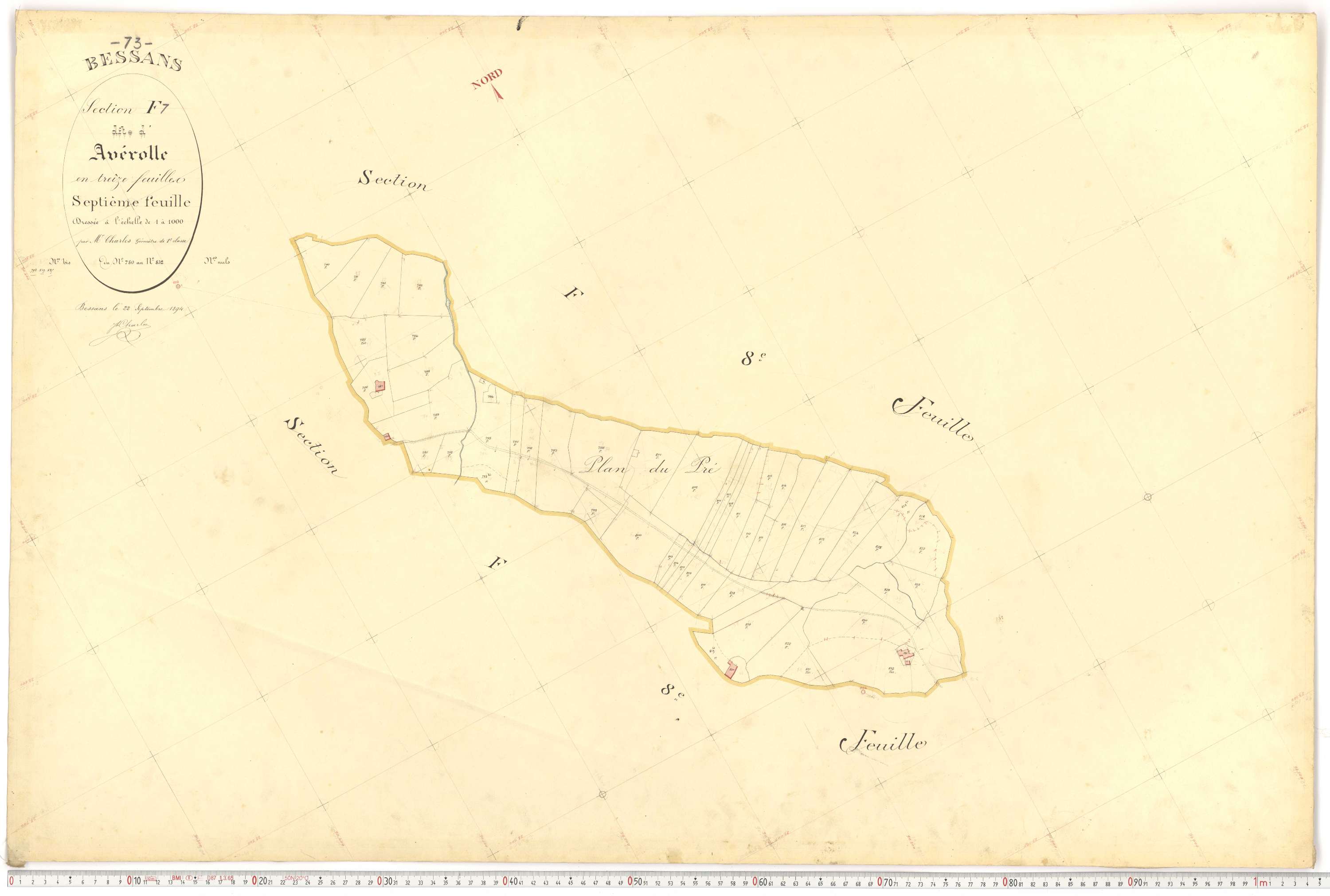 Bessans - Plans cadastraux du premier cadastre français.