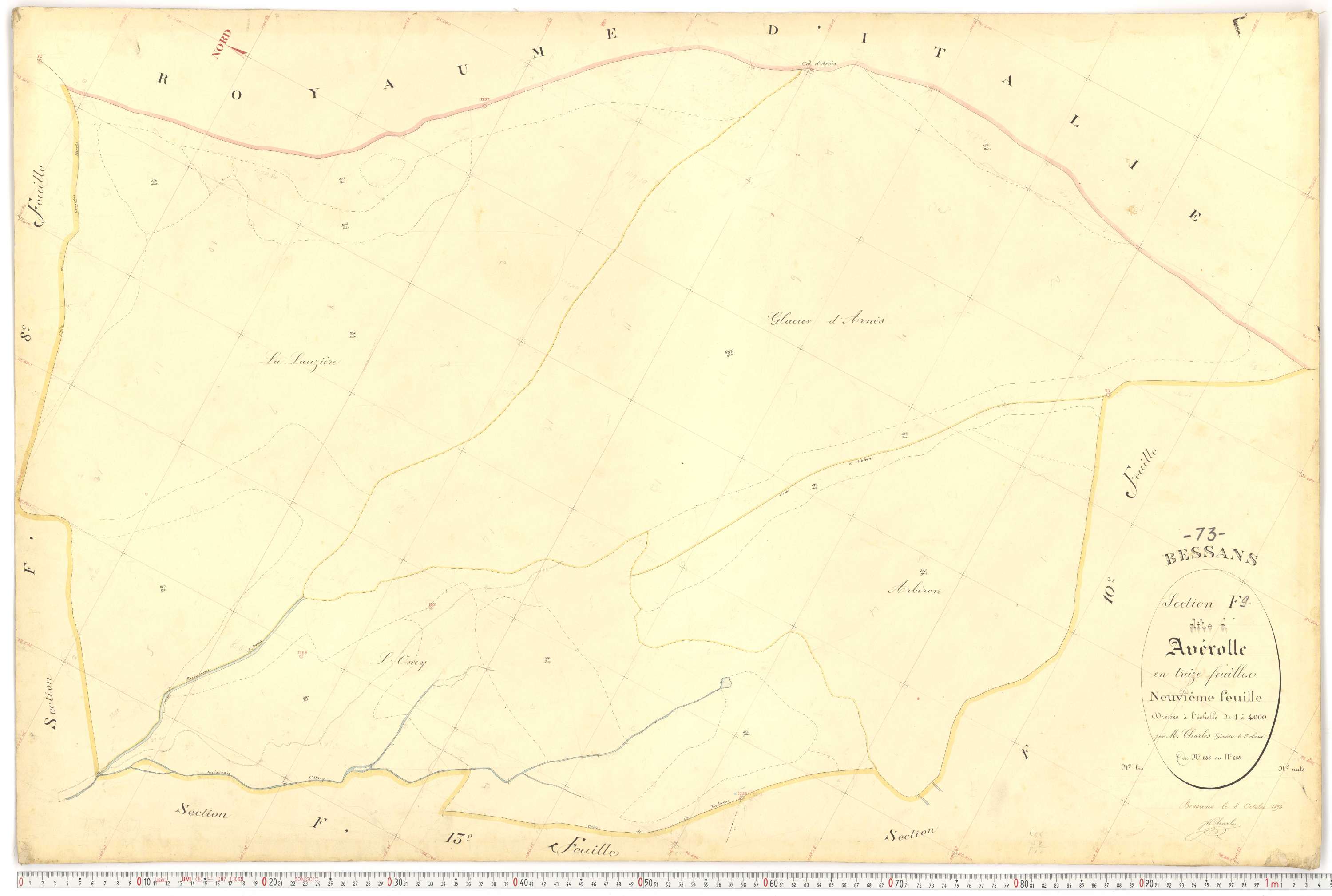 Bessans - Plans cadastraux du premier cadastre français.