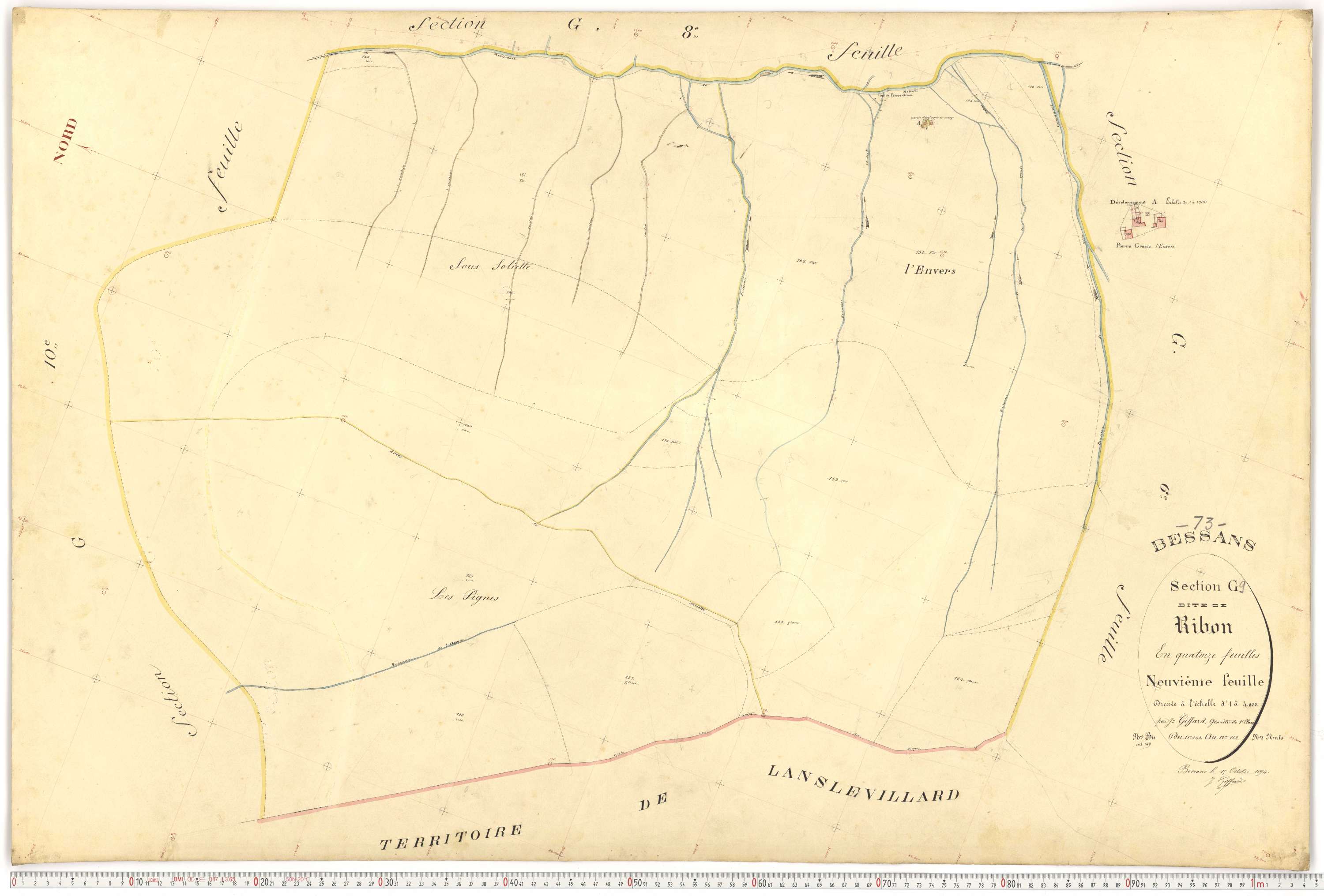 Bessans - Plans cadastraux du premier cadastre français.