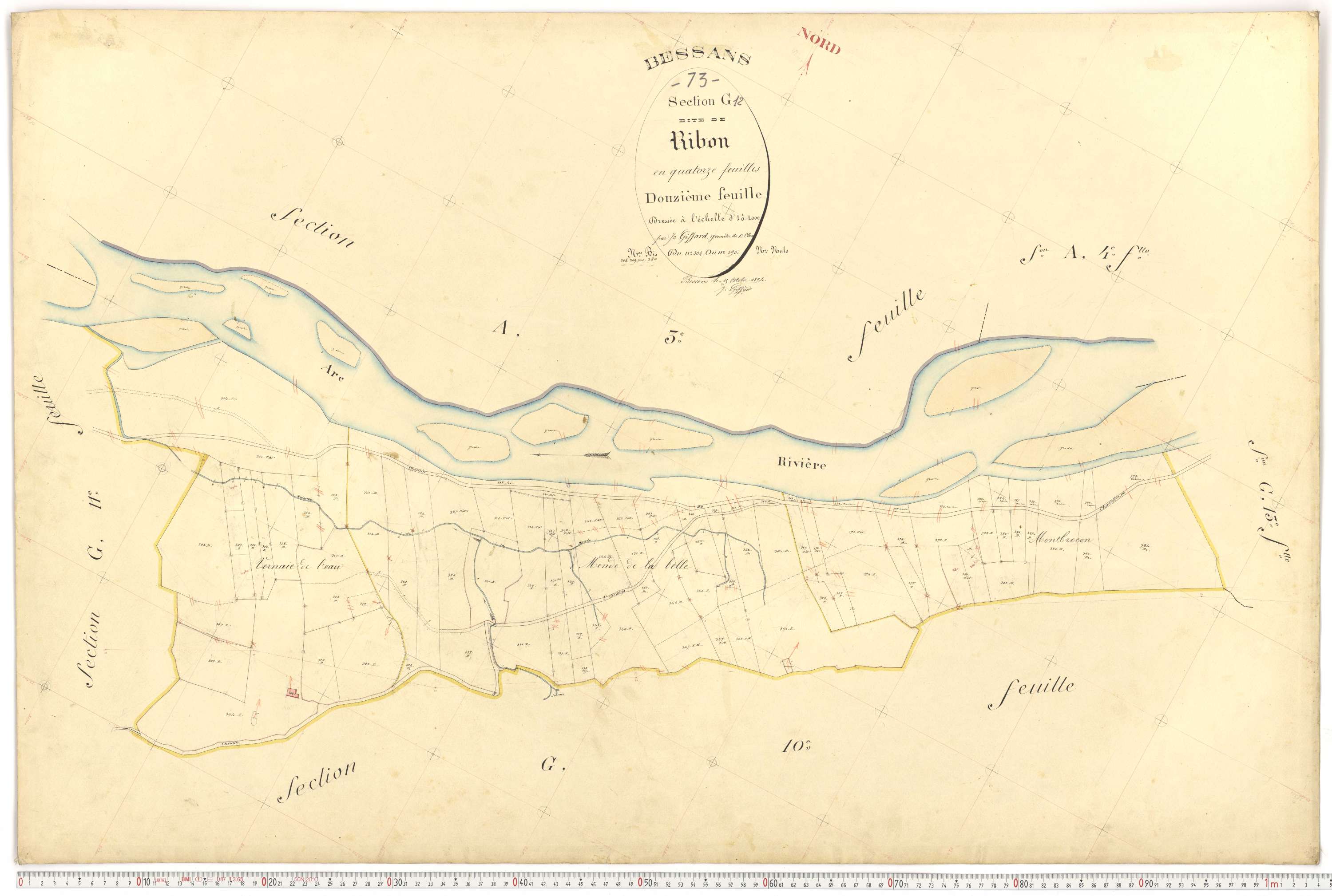 Bessans - Plans cadastraux du premier cadastre français.