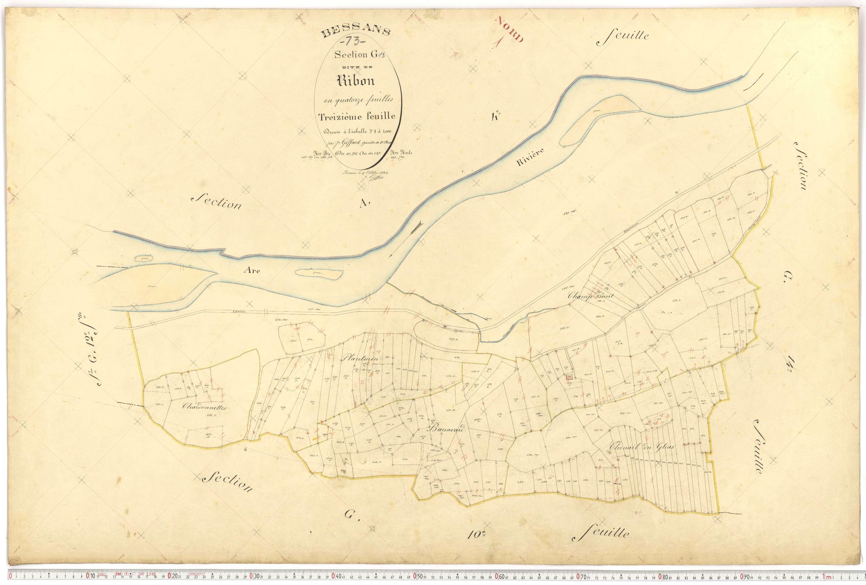 Bessans - Plans cadastraux du premier cadastre français.