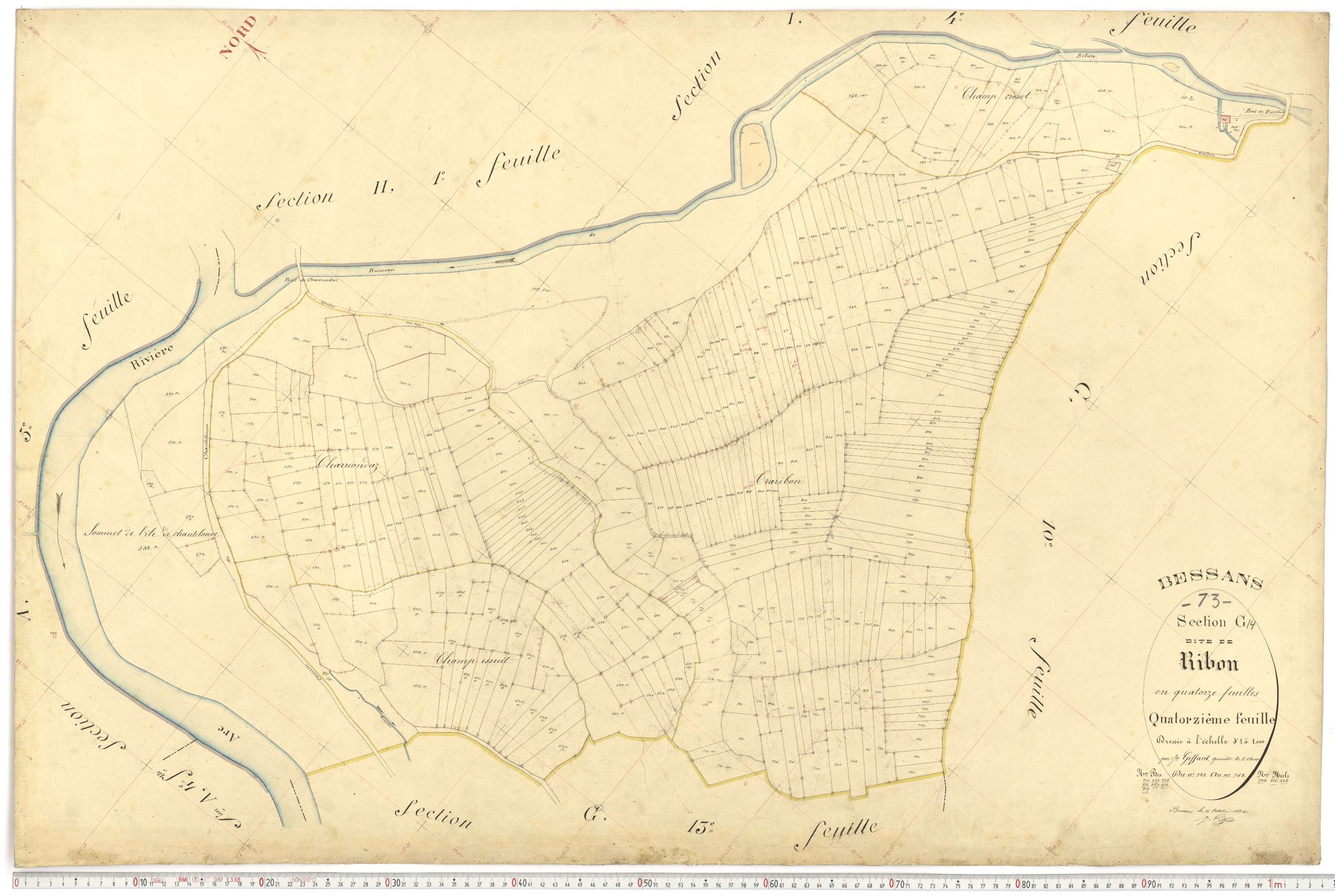 Bessans - Plans cadastraux du premier cadastre français.